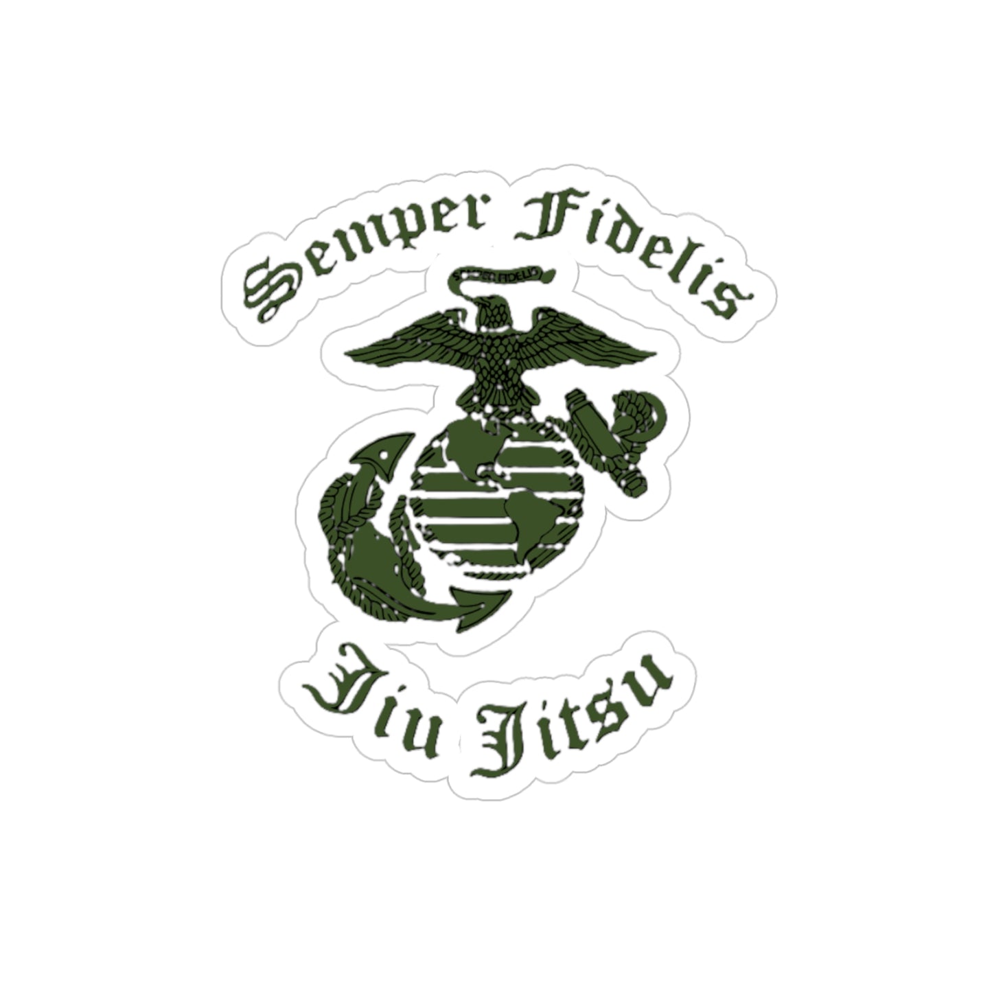 Semper Fidelis Jiu Jitsu Sticker – Die-Cut Transparent Marine Corps Outdoor Decal | Car, Laptop & Sports Decor