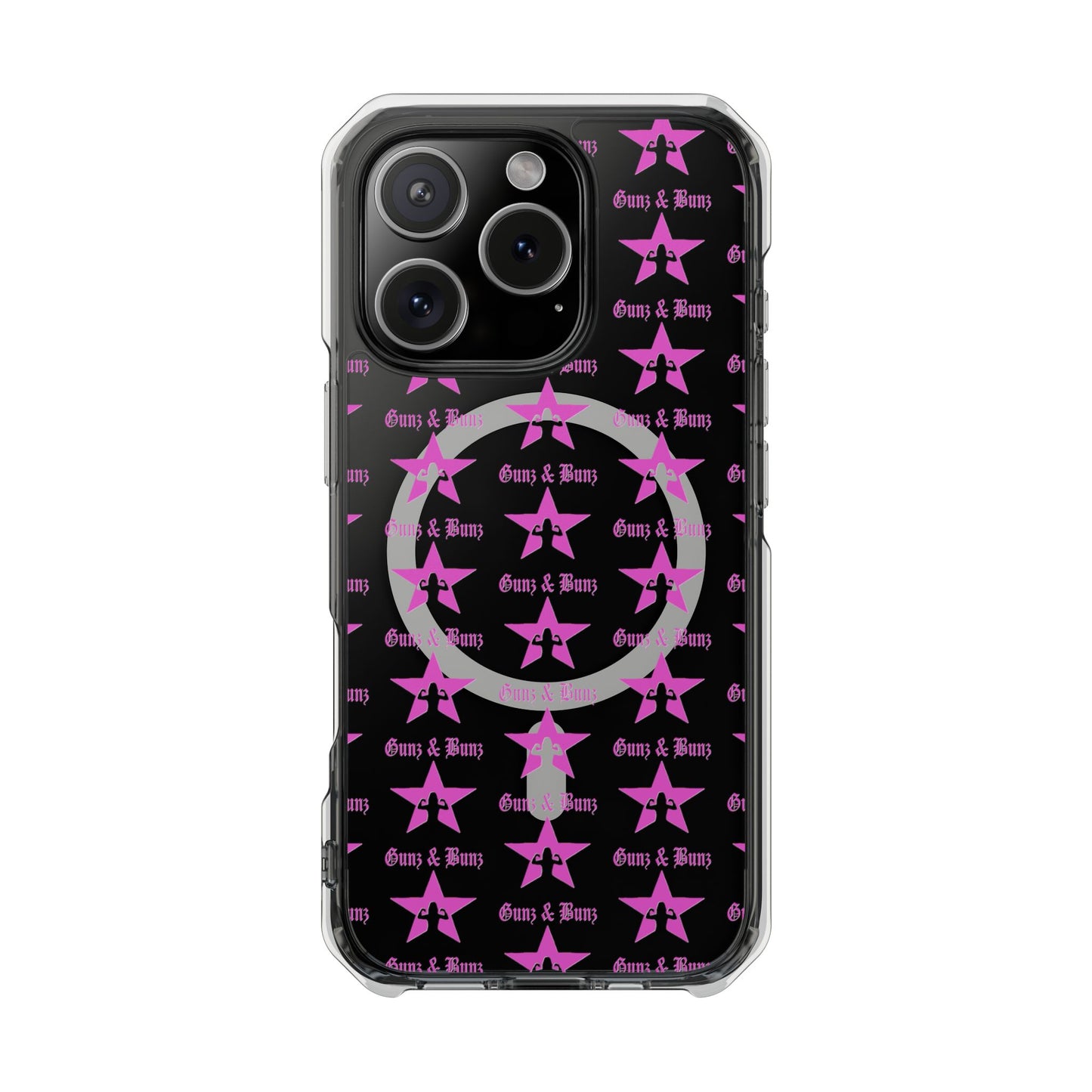 Gunz & Bunz Magnetic Clear Impact Phone Case - Bold Star Design, Perfect for Fitness Enthusiasts