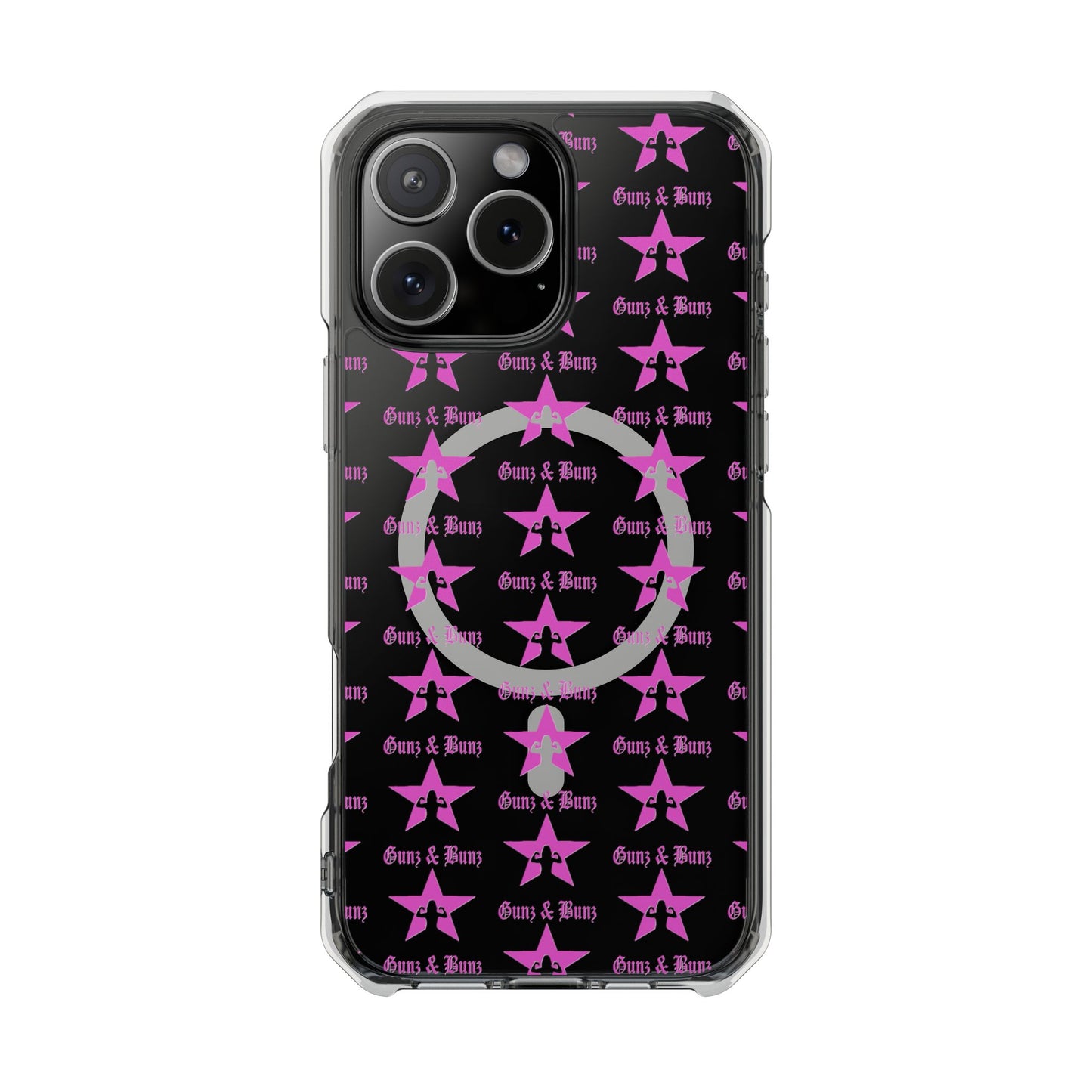 Gunz & Bunz Magnetic Clear Impact Phone Case - Bold Star Design, Perfect for Fitness Enthusiasts