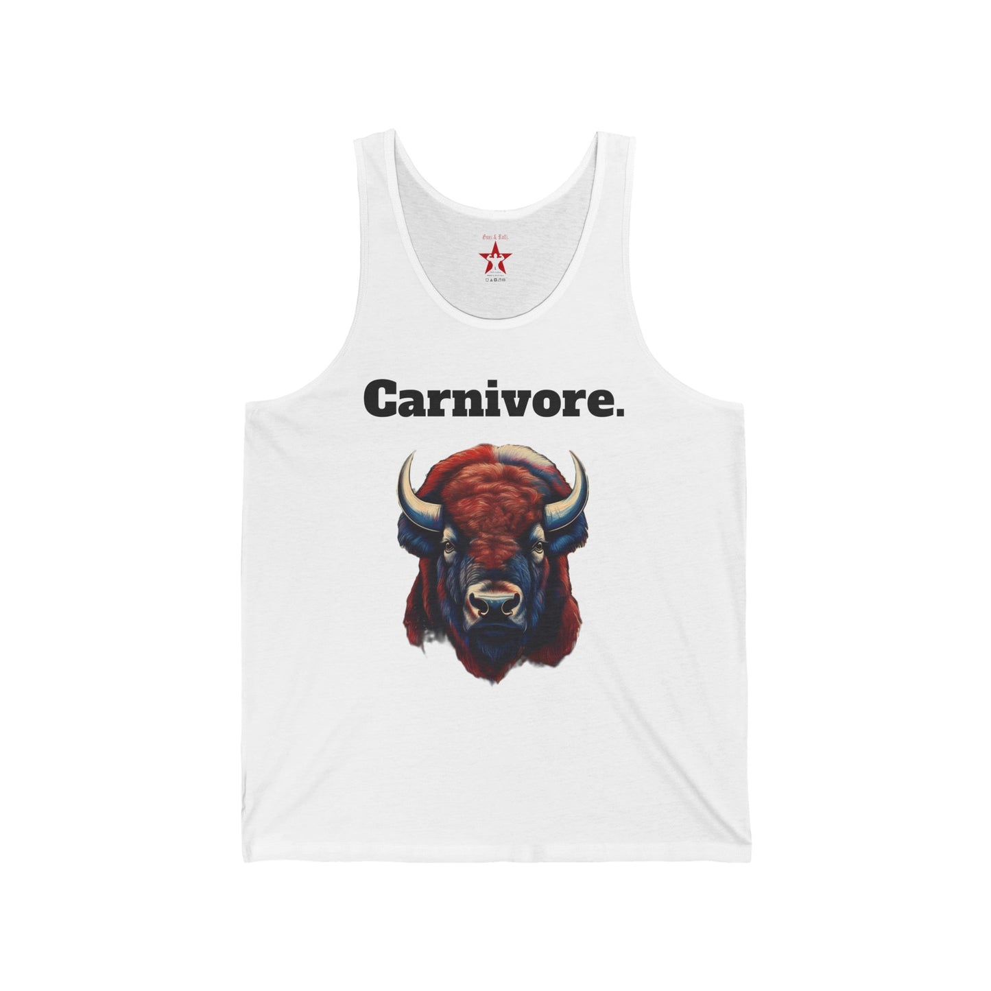 Carnivore Graphic Unisex Tank Top – Bold Meat Lover’s Shirt | Lightweight Jersey Sleeveless Muscle Tee