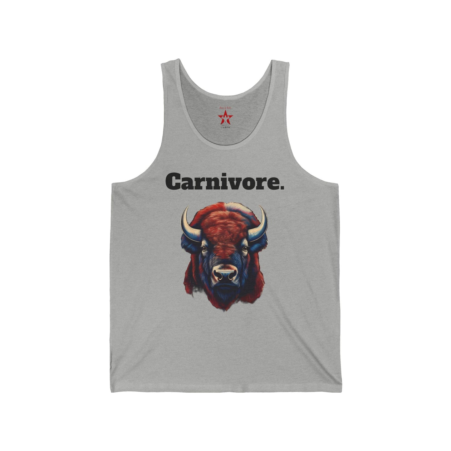 Carnivore Graphic Unisex Tank Top – Bold Meat Lover’s Shirt | Lightweight Jersey Sleeveless Muscle Tee