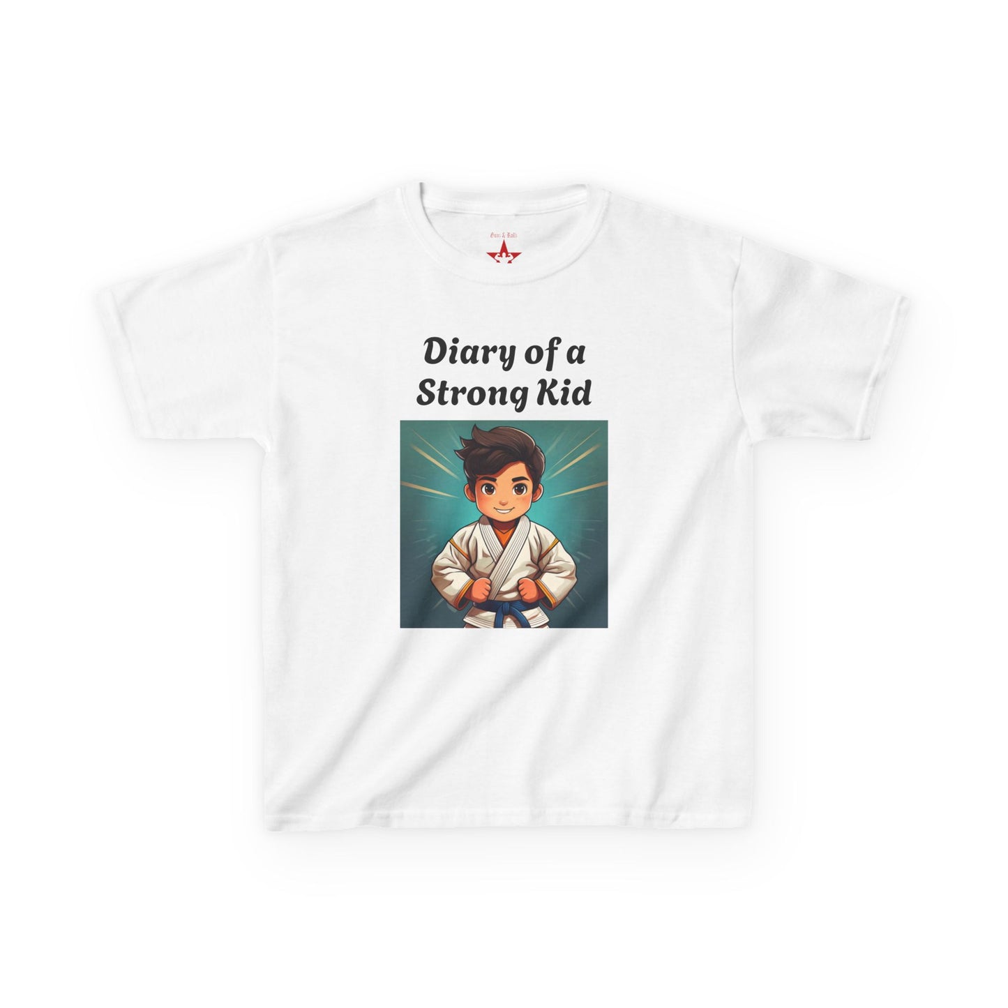 Kids Motivational Tee - Diary of a Strong Kid | No Wimps Around Here!
