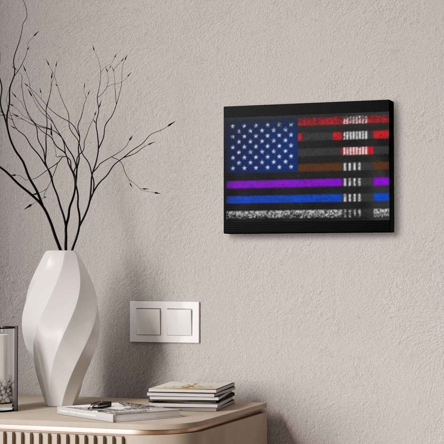 Patriotic Jiu Jitsu Canvas Wall Art – Distressed American Flag Decor | Martial Arts Home & Gym Accent