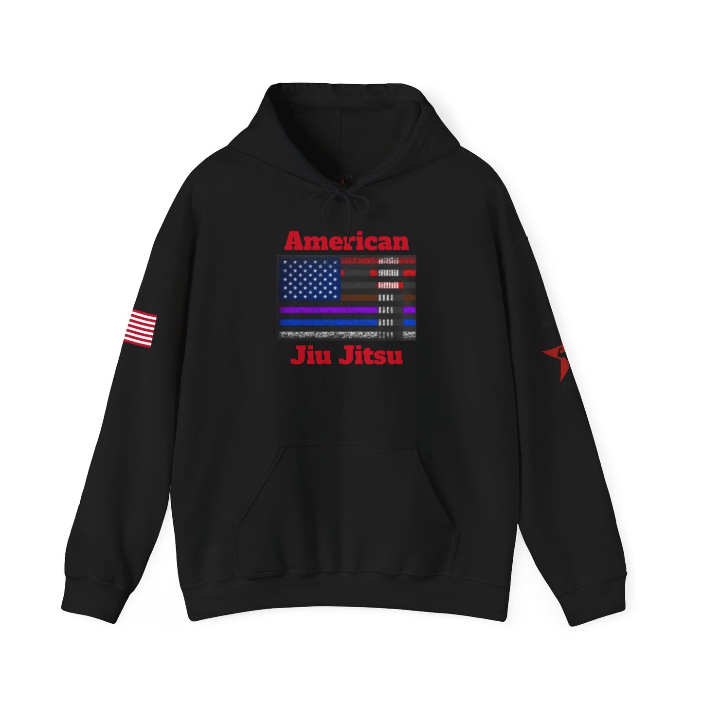 American Jiu Jitsu Unisex Hoodie – Patriotic Flag Sweatshirt for Everyday Comfort