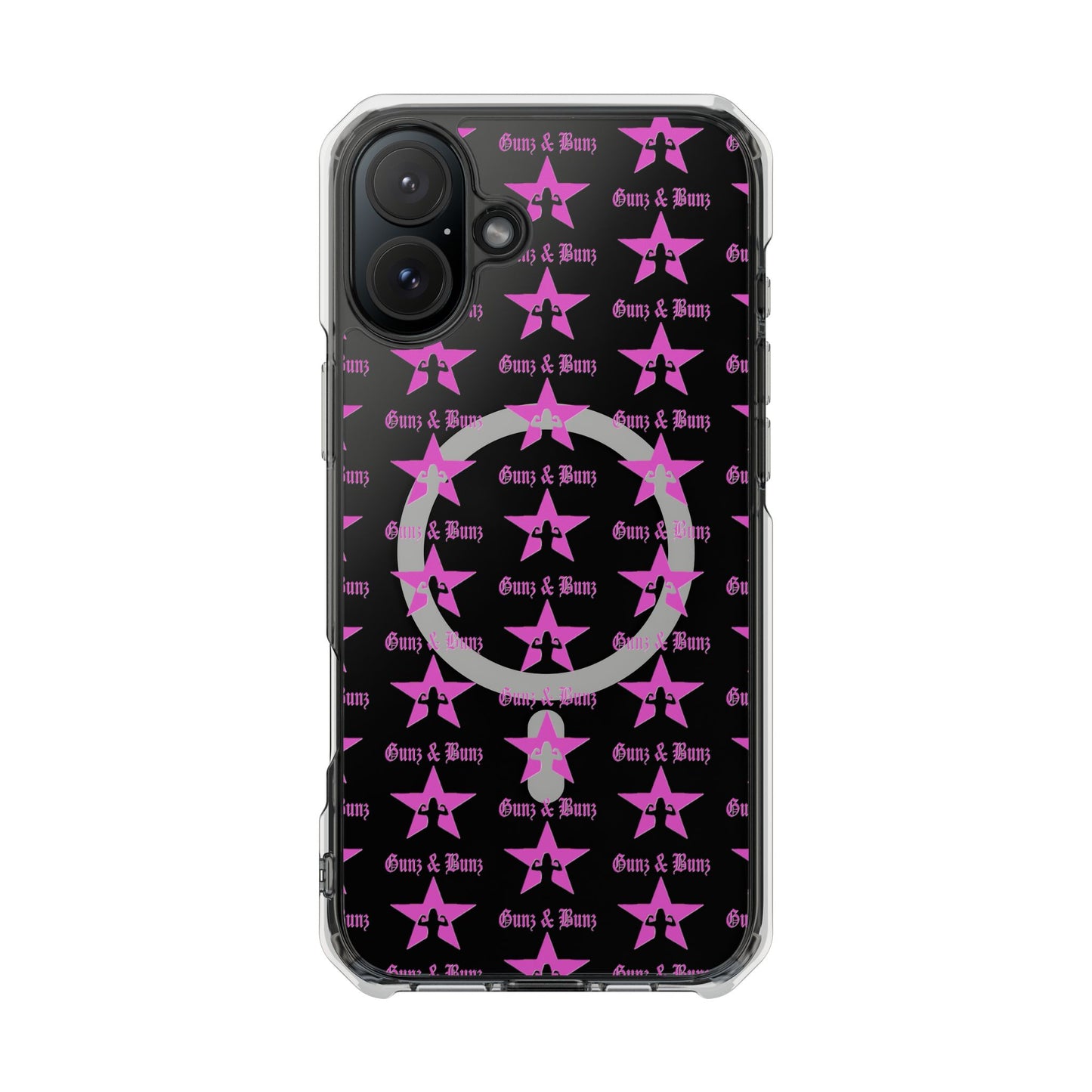 Gunz & Bunz Magnetic Clear Impact Phone Case - Bold Star Design, Perfect for Fitness Enthusiasts