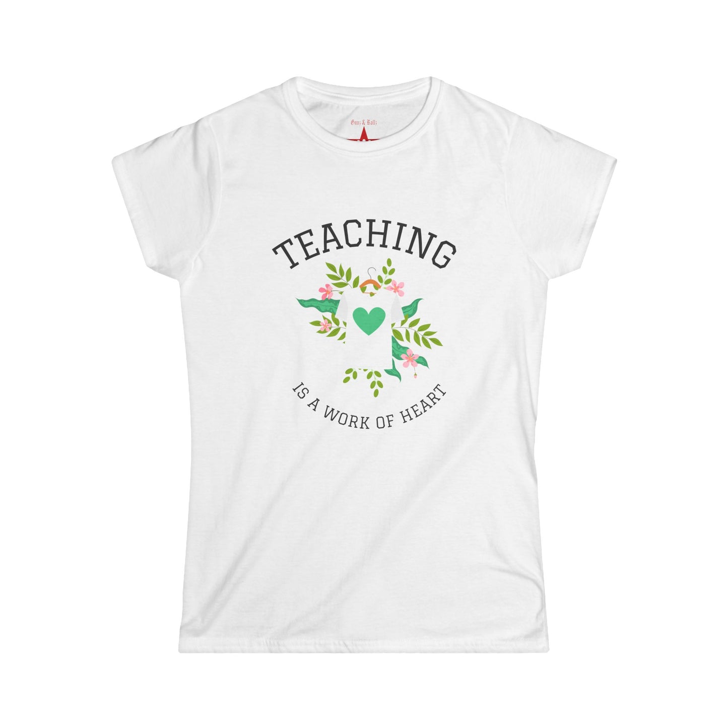 Floral Teaching T-Shirt - A Work of Heart Tee for Educators, Teacher Gift, Classroom Apparel, Inspirational Shirt, Spring/Summer Fashion