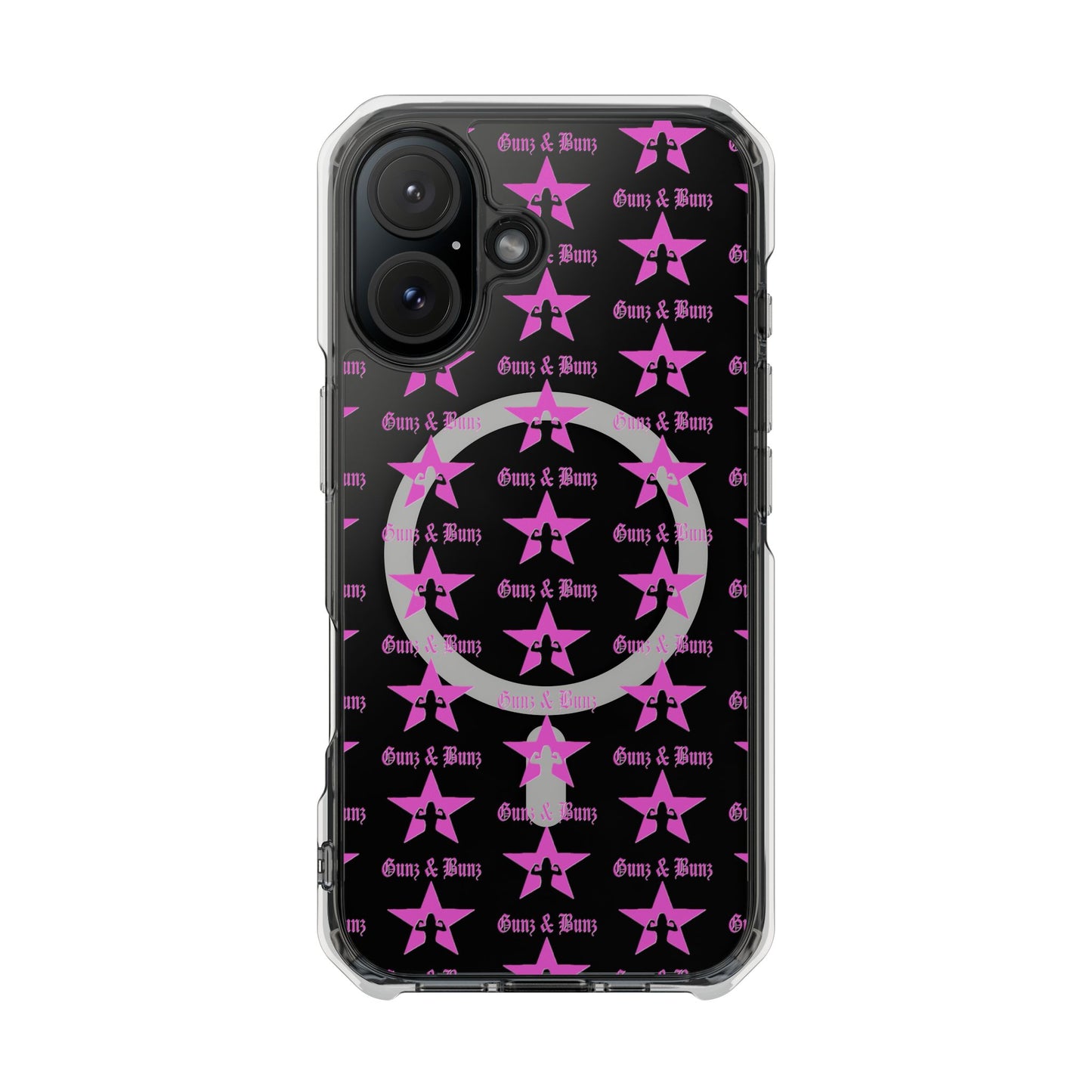 Gunz & Bunz Magnetic Clear Impact Phone Case - Bold Star Design, Perfect for Fitness Enthusiasts