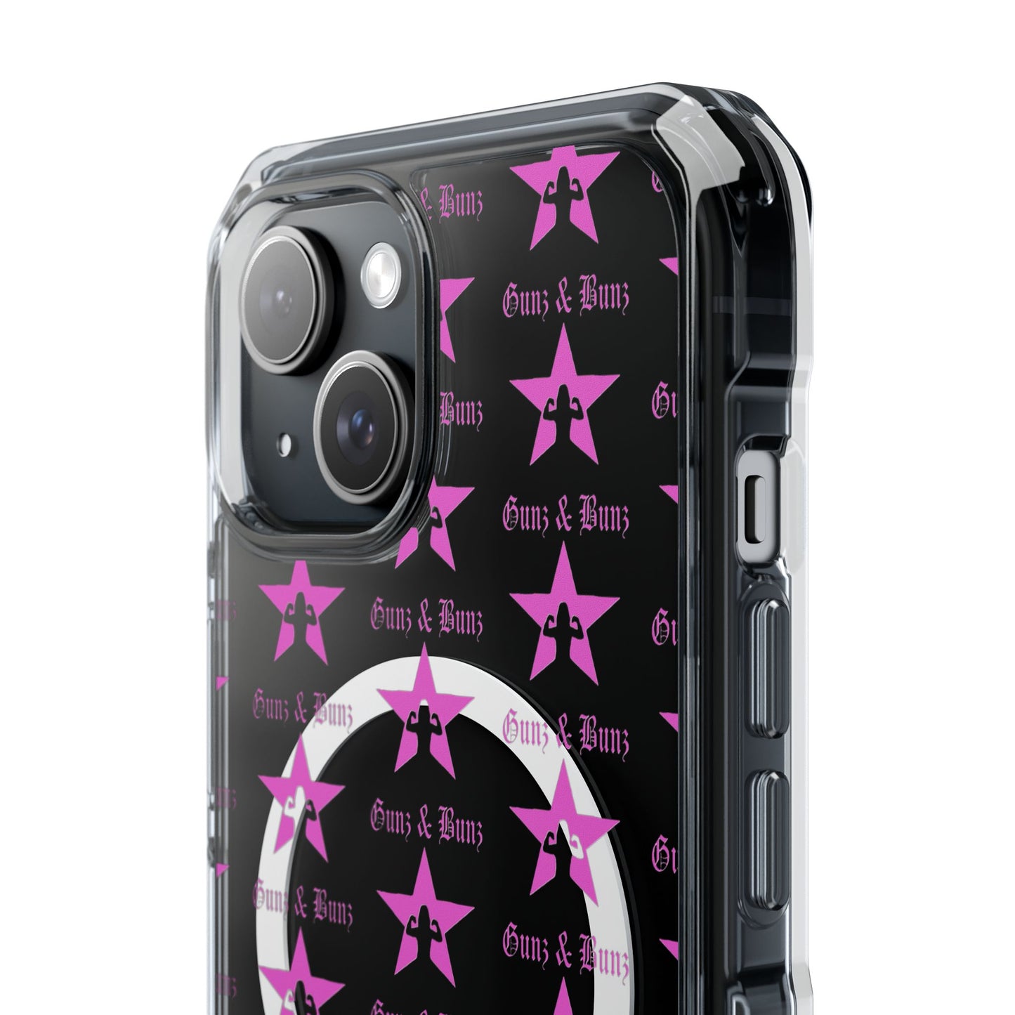 Gunz & Bunz Magnetic Clear Impact Phone Case - Bold Star Design, Perfect for Fitness Enthusiasts