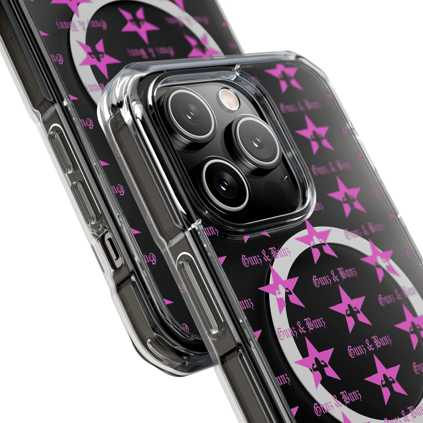 Gunz & Bunz Magnetic Clear Impact Phone Case - Bold Star Design, Perfect for Fitness Enthusiasts