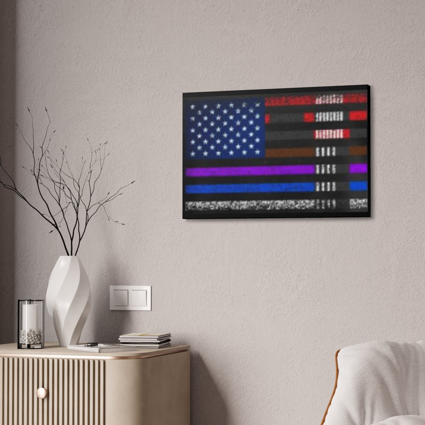 Patriotic Jiu Jitsu Canvas Wall Art – Distressed American Flag Decor | Martial Arts Home & Gym Accent