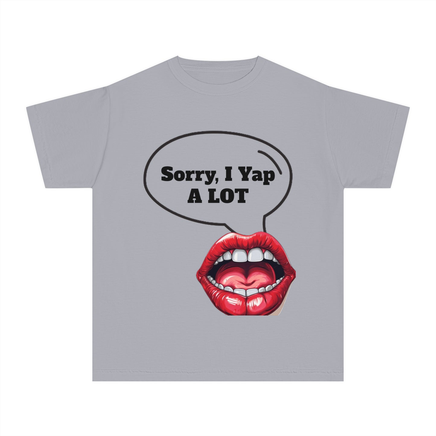 Youth “Sorry, I Yap A LOT” T-Shirt – Funny Graphic Tee for Talkative Kids | Soft Midweight Cotton Shirt