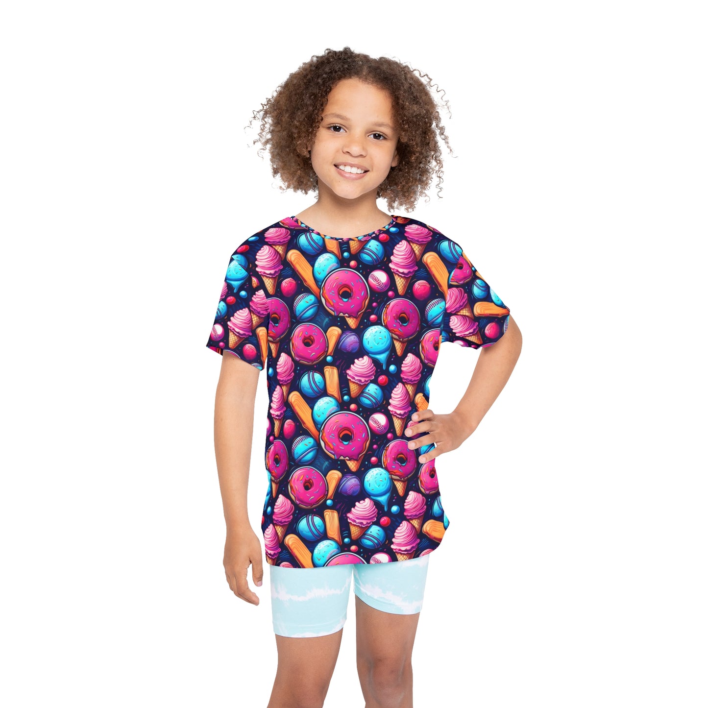 Kids Ice Cream Sports Jersey – Fun & Colorful Active Tee for Boys & Girls | Cool Birthday or Sports Gift