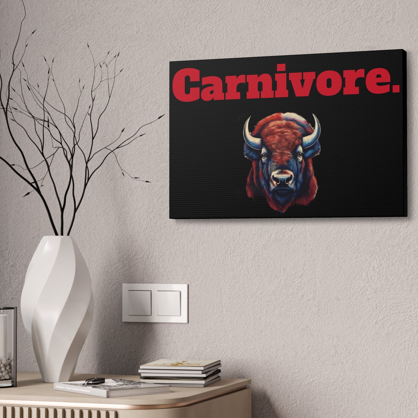 Carnivore Wall Art Canvas – Bold Bison Design for Meat Lovers | Unique Home & Man Cave Decor
