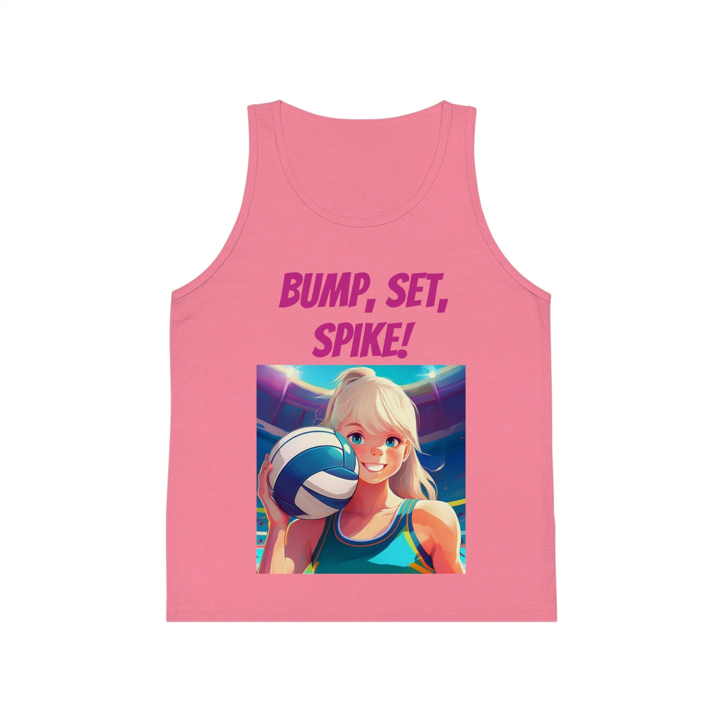 Kid's Jersey Tank Top - Bump, Set, Spike! Volleyball Design