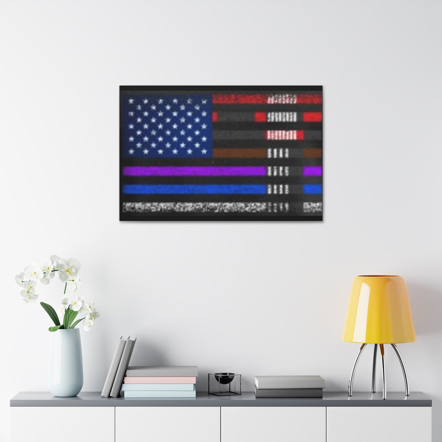 Patriotic Jiu Jitsu Canvas Wall Art – Distressed American Flag Decor | Martial Arts Home & Gym Accent