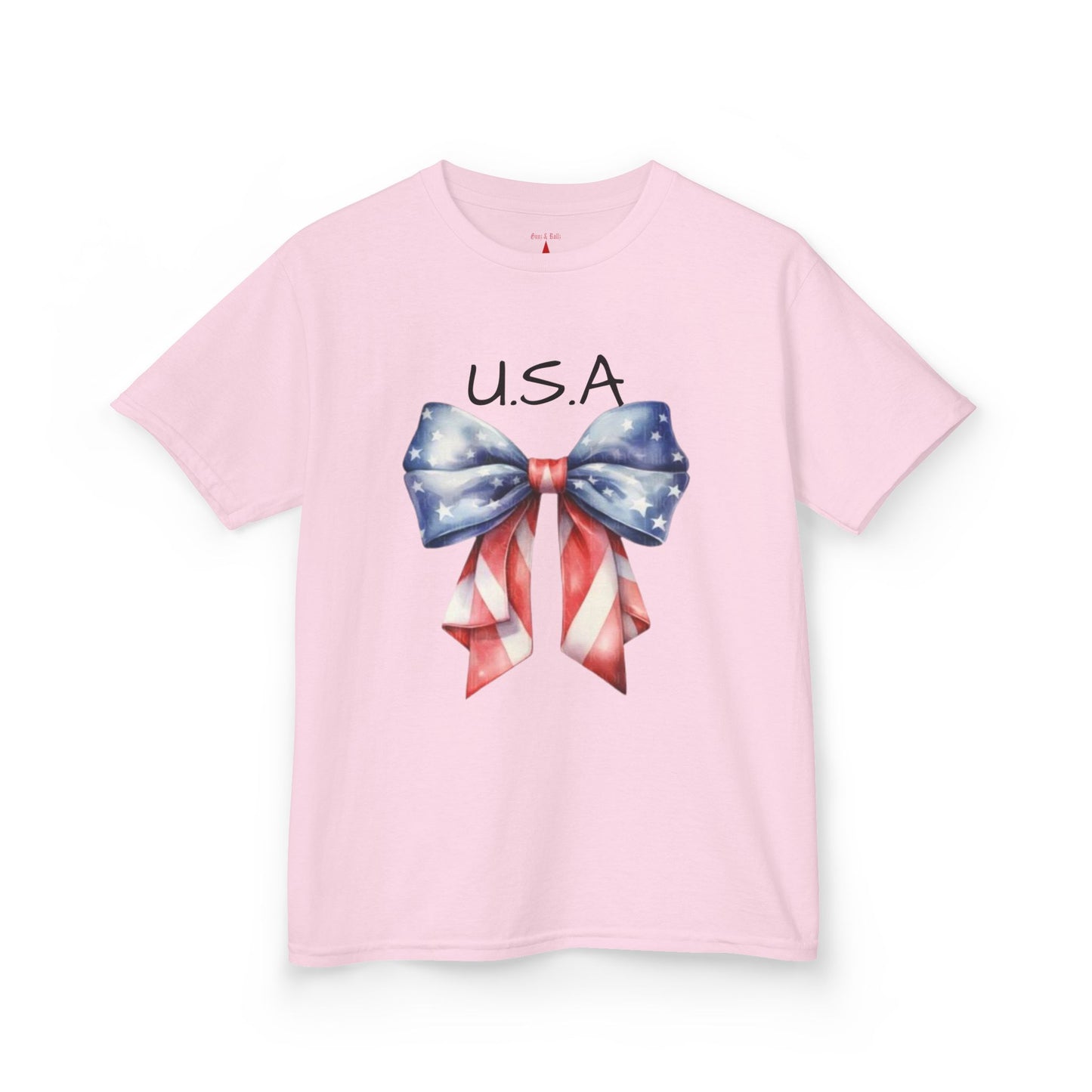 Patriotic Kids Tee - USA Bow Design, Independence Day Shirt, 4th of July Outfit, Kids' T-Shirt, American Pride Apparel