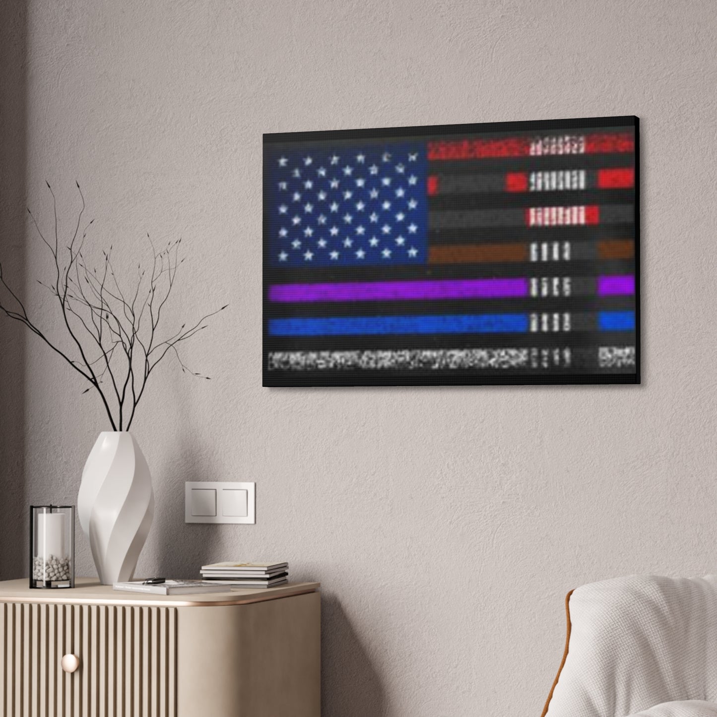 Patriotic Jiu Jitsu Canvas Wall Art – Distressed American Flag Decor | Martial Arts Home & Gym Accent