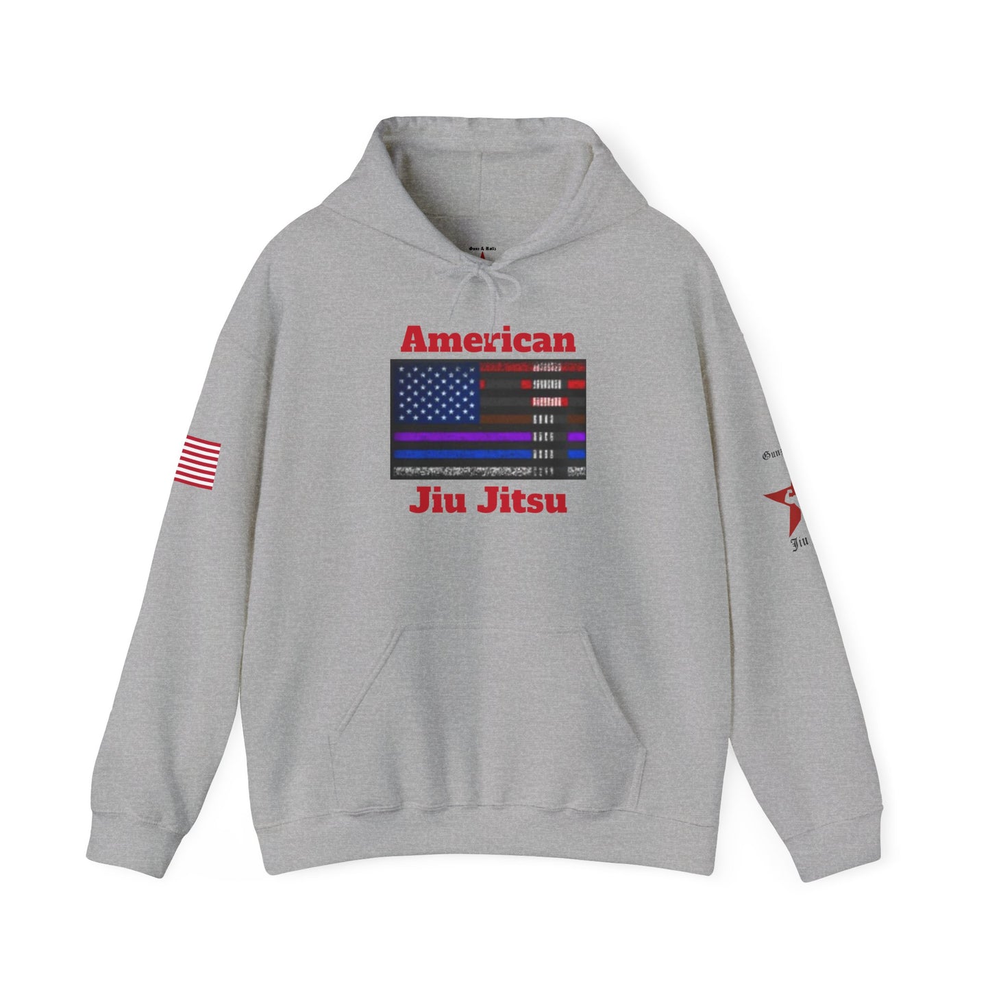 American Jiu Jitsu Unisex Hoodie – Patriotic Flag Sweatshirt for Everyday Comfort