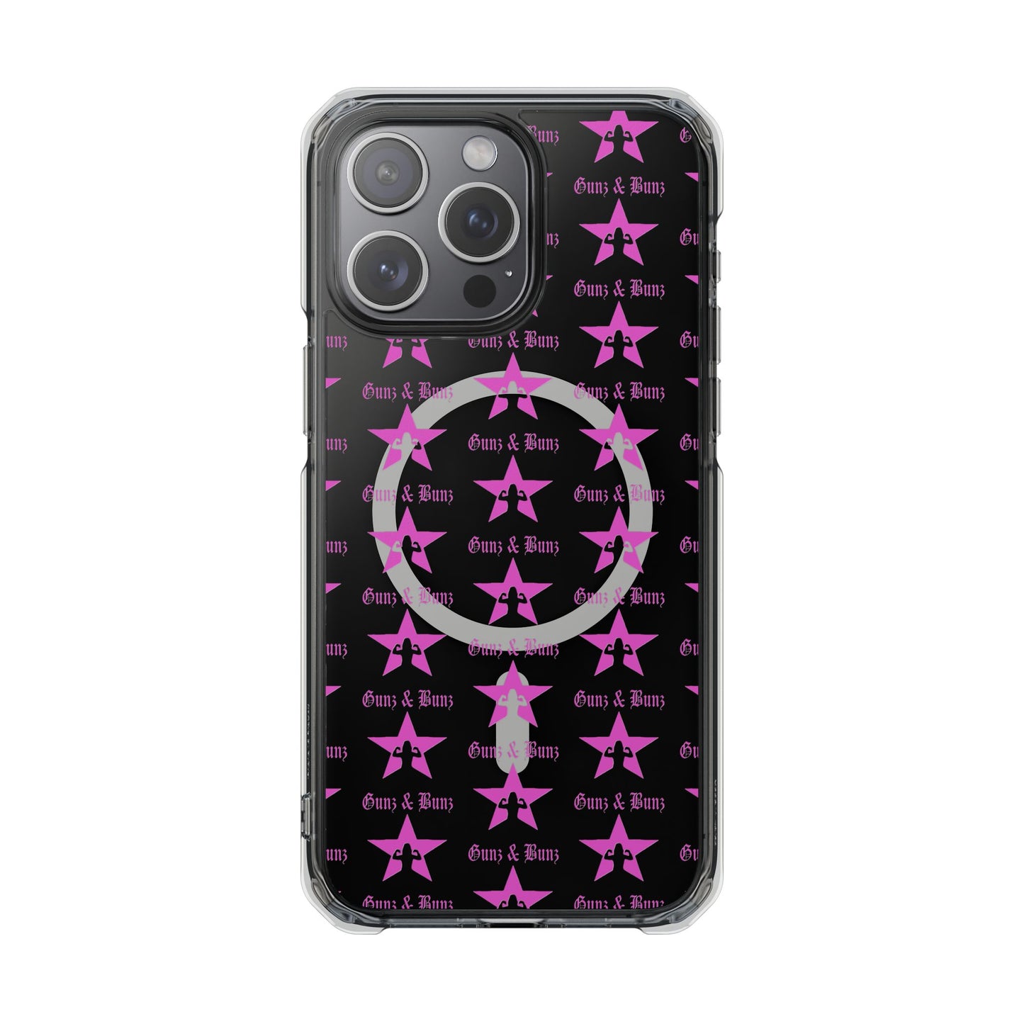 Gunz & Bunz Magnetic Clear Impact Phone Case - Bold Star Design, Perfect for Fitness Enthusiasts