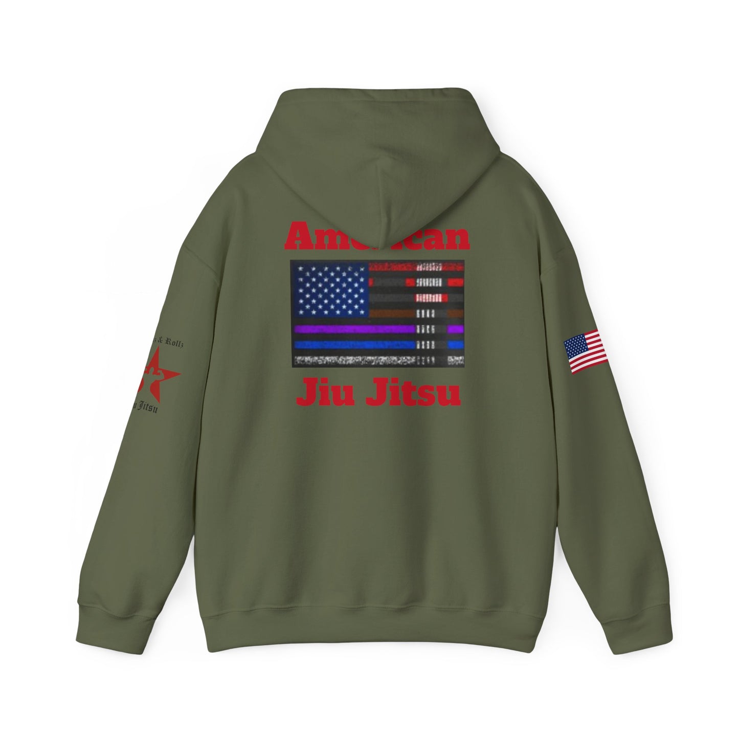 American Jiu Jitsu Unisex Hoodie – Patriotic Flag Sweatshirt for Everyday Comfort