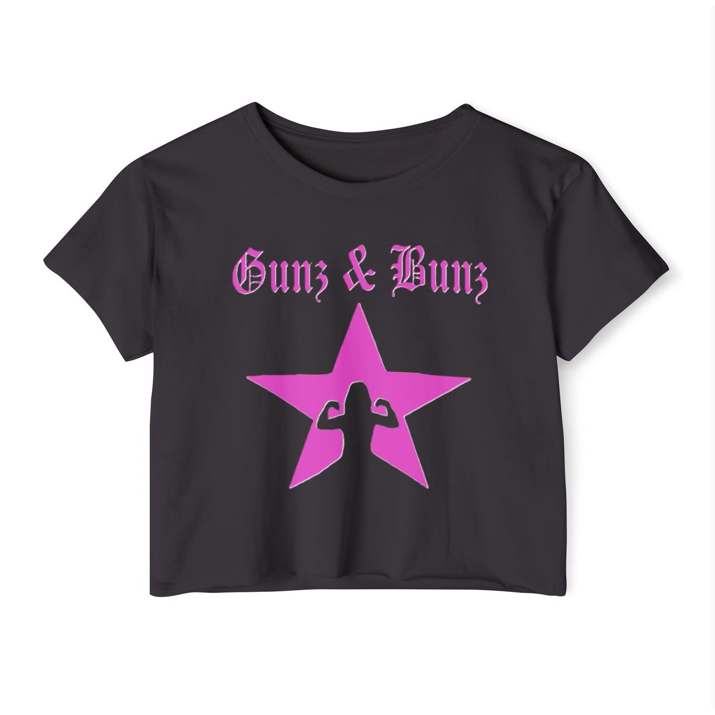Gunz & Buns Festival Crop Top - Stylish Women’s Statement Tee for Music Festivals & Summer Outings