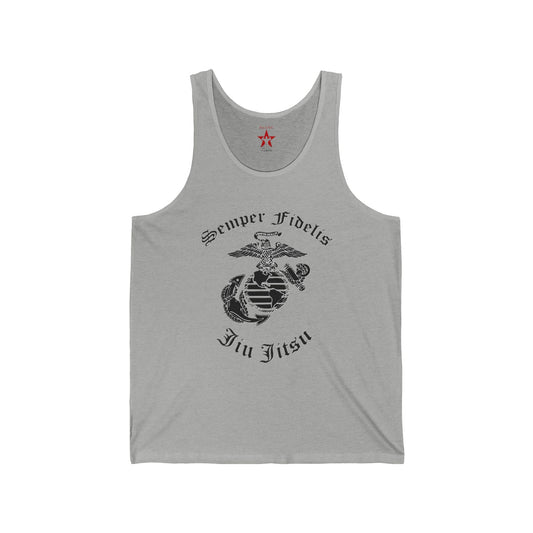 Semper Fidelis Jiu Jitsu Unisex Jersey Tank – Marine BJJ Training Shirt | Lightweight Summer Muscle Tee for Martial Arts Enthusiasts