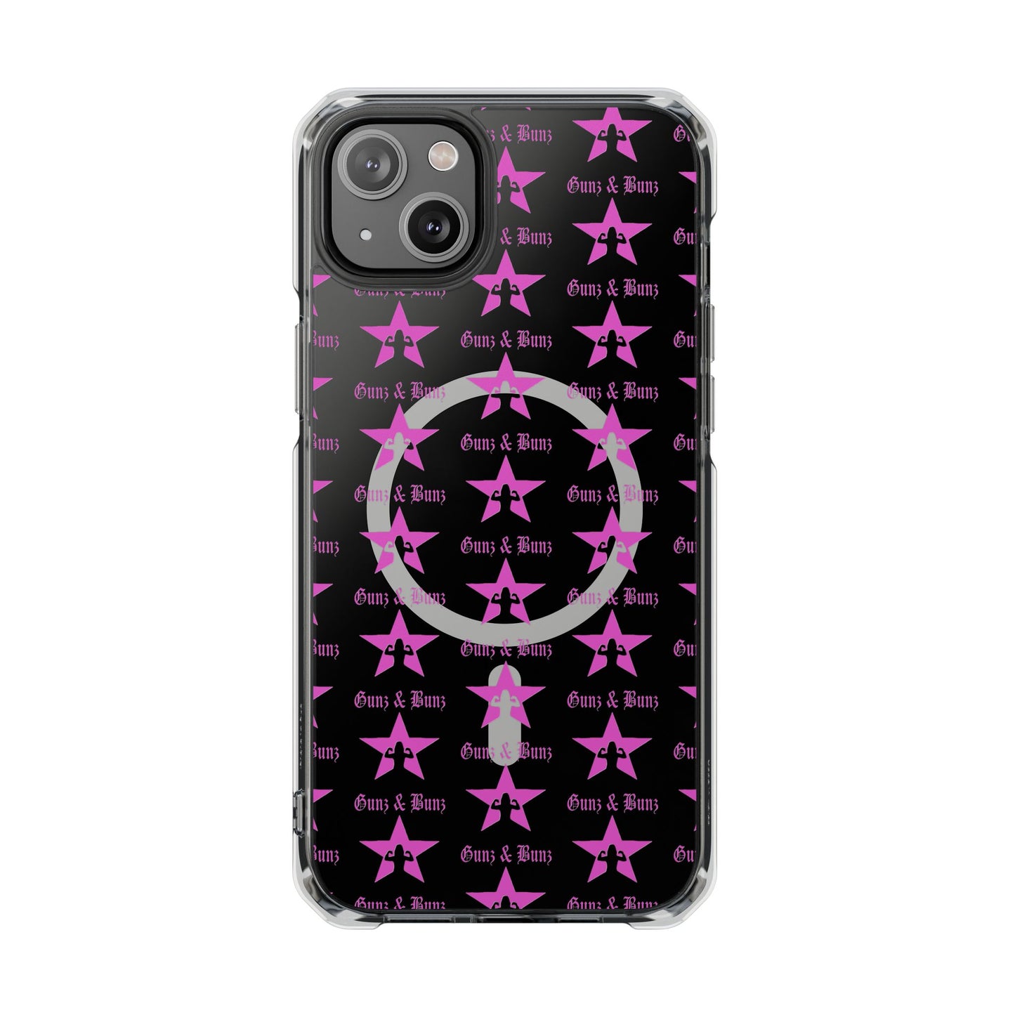 Gunz & Bunz Magnetic Clear Impact Phone Case - Bold Star Design, Perfect for Fitness Enthusiasts