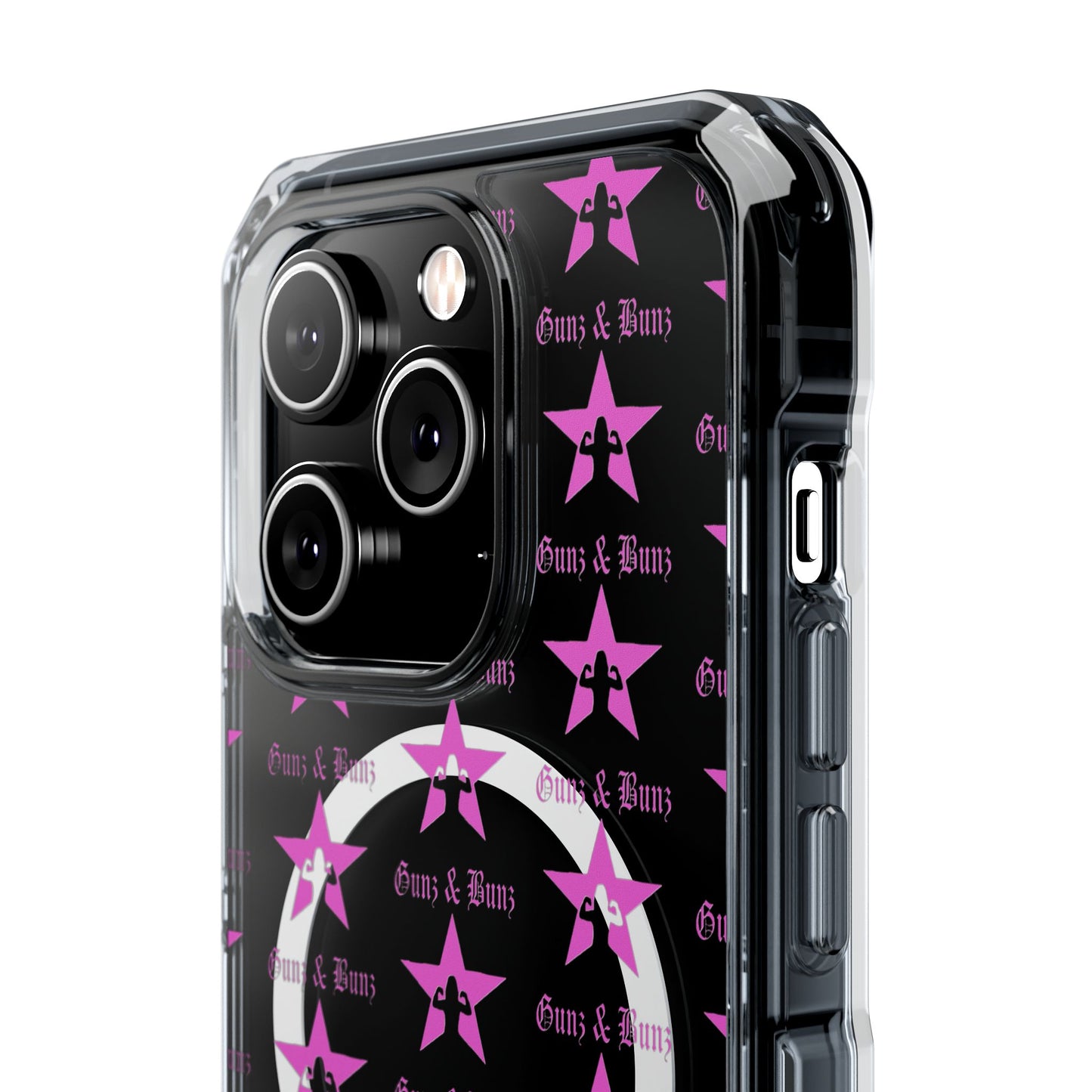 Gunz & Bunz Magnetic Clear Impact Phone Case - Bold Star Design, Perfect for Fitness Enthusiasts