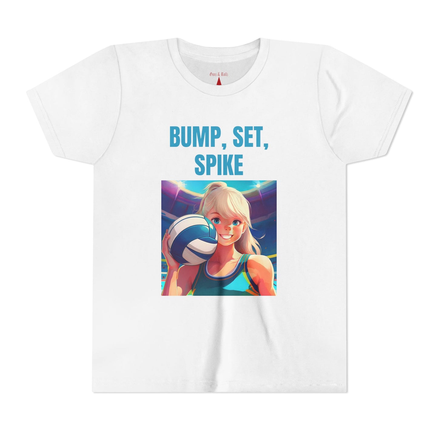 Youth Volleyball “Bump, Set, Spike” T-Shirt – Fun Sports Graphic Tee for Young Athletes | Soft Cotton Short Sleeve