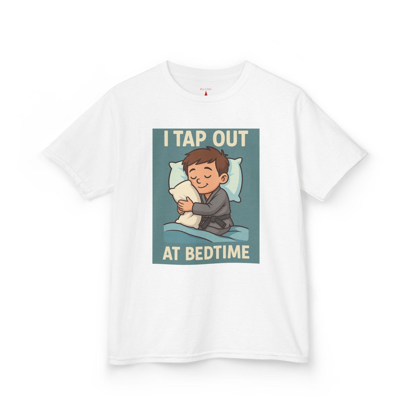"I Tap Out at Bedtime" – Kids Jiu Jitsu Cartoon Tee