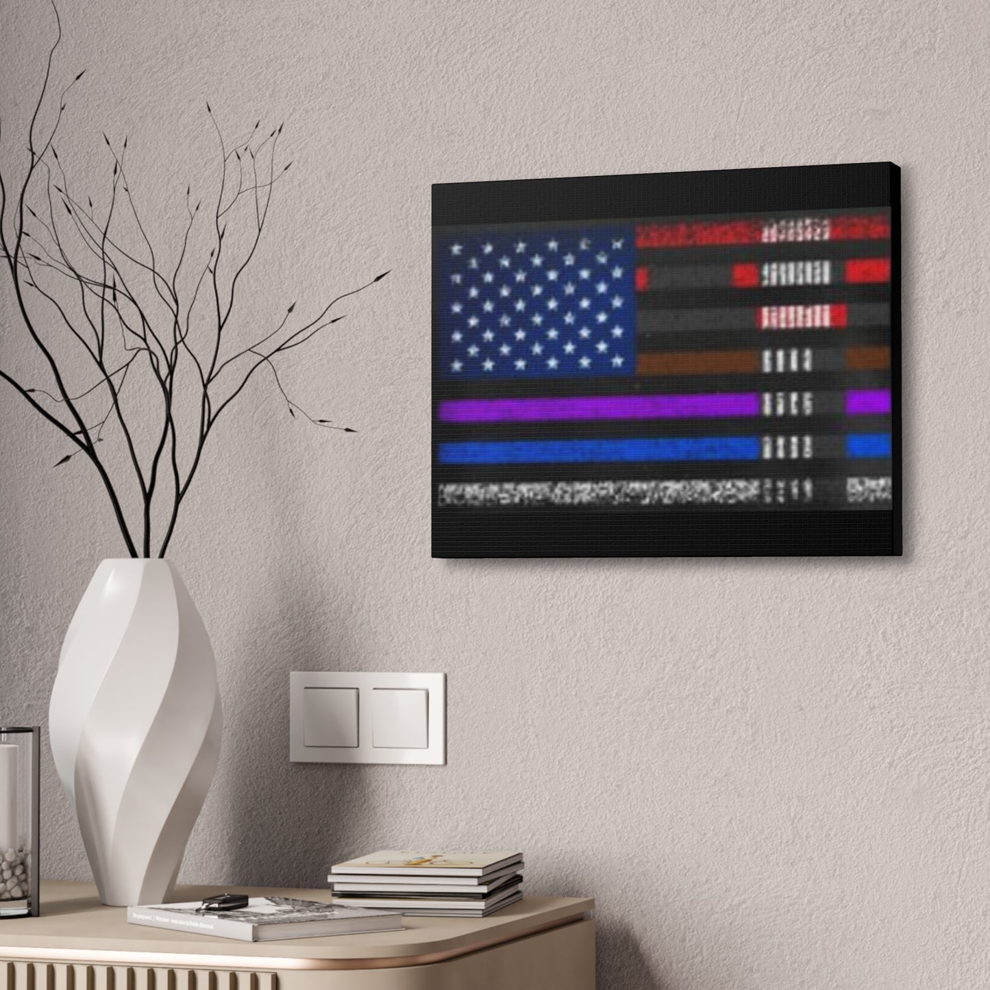 Patriotic Jiu Jitsu Canvas Wall Art – Distressed American Flag Decor | Martial Arts Home & Gym Accent