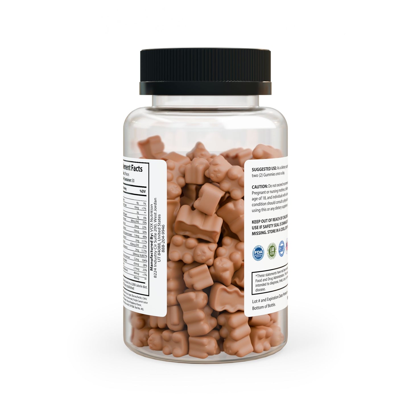 Hair Vitamin Gummies – 60 Count | Non-GMO, Corn-Free, FDA Registered & GMP Certified | Supports Healthy Hair Growth