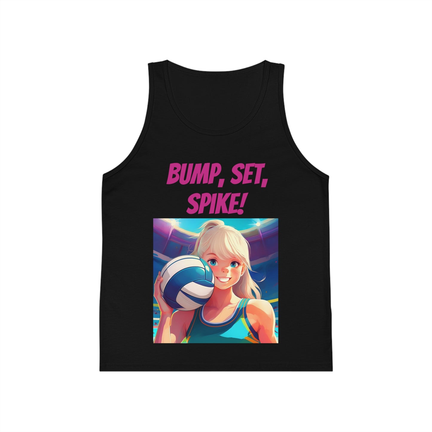 Kid's Jersey Tank Top - Bump, Set, Spike! Volleyball Design