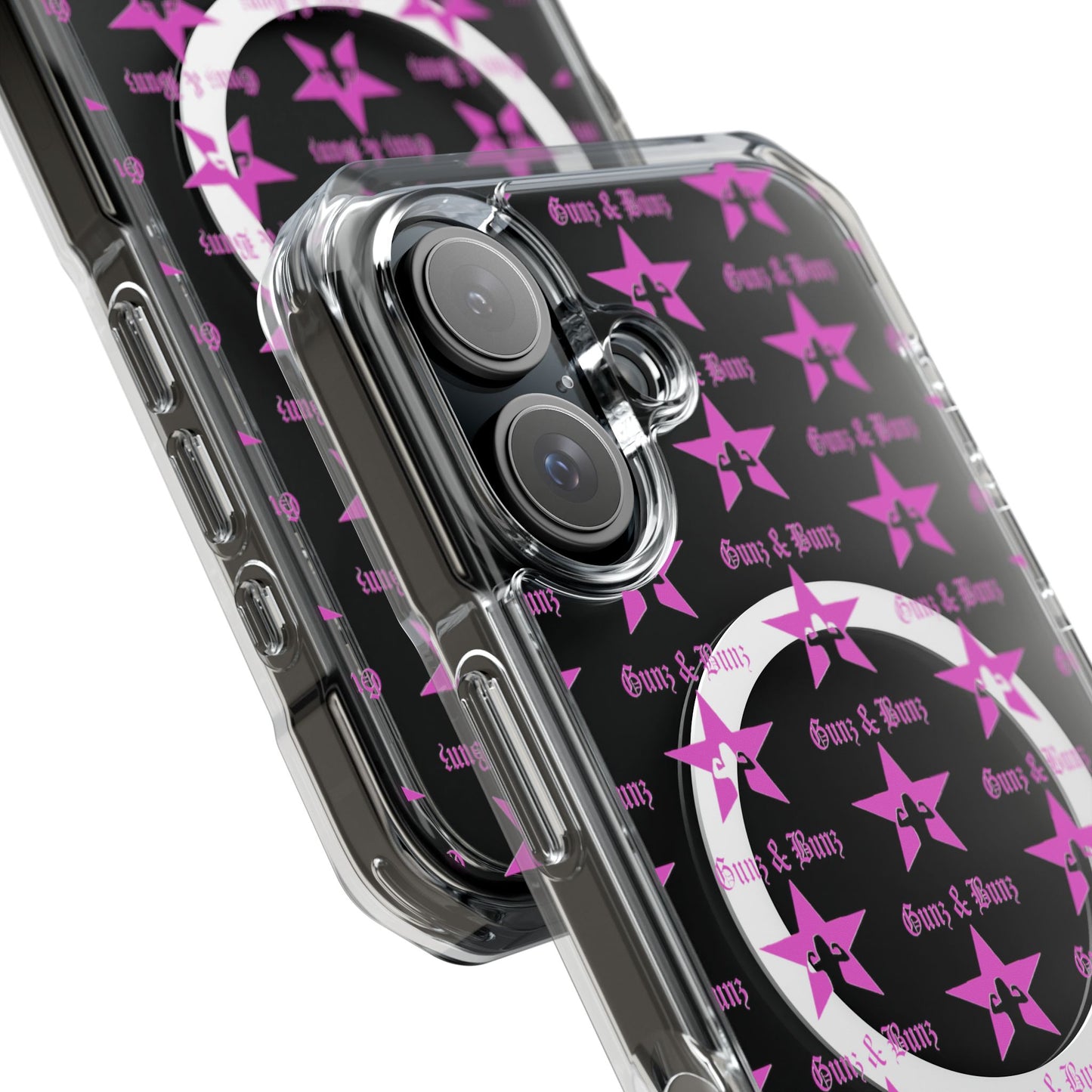 Gunz & Bunz Magnetic Clear Impact Phone Case - Bold Star Design, Perfect for Fitness Enthusiasts