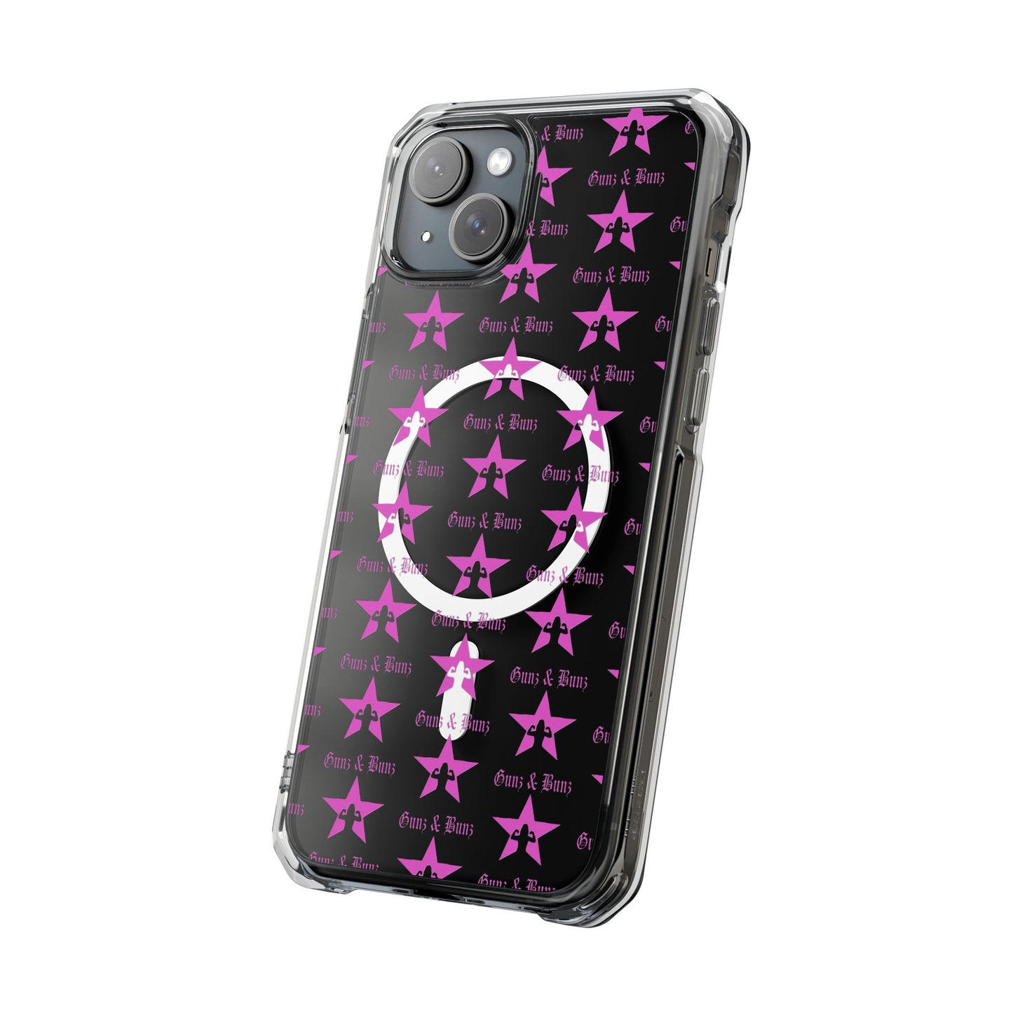 Gunz & Bunz Magnetic Clear Impact Phone Case - Bold Star Design, Perfect for Fitness Enthusiasts
