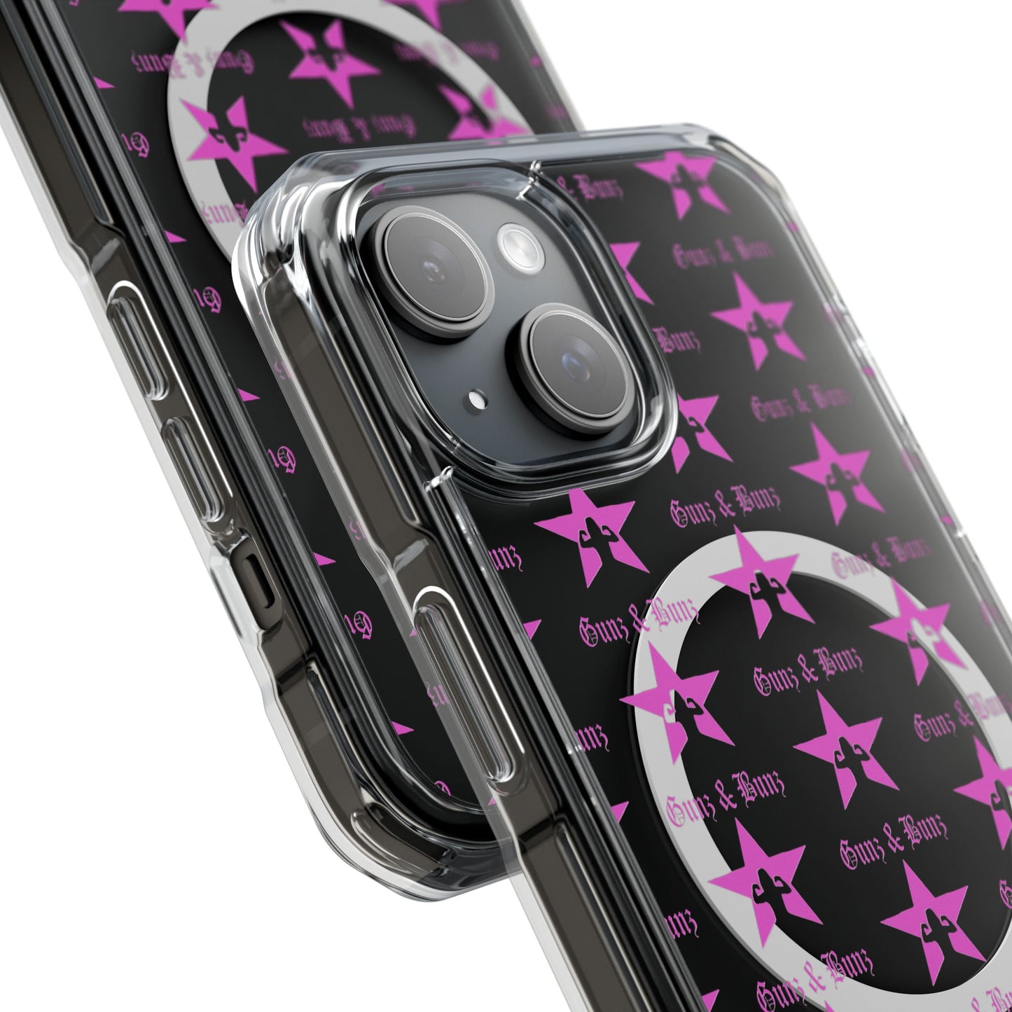Gunz & Bunz Magnetic Clear Impact Phone Case - Bold Star Design, Perfect for Fitness Enthusiasts