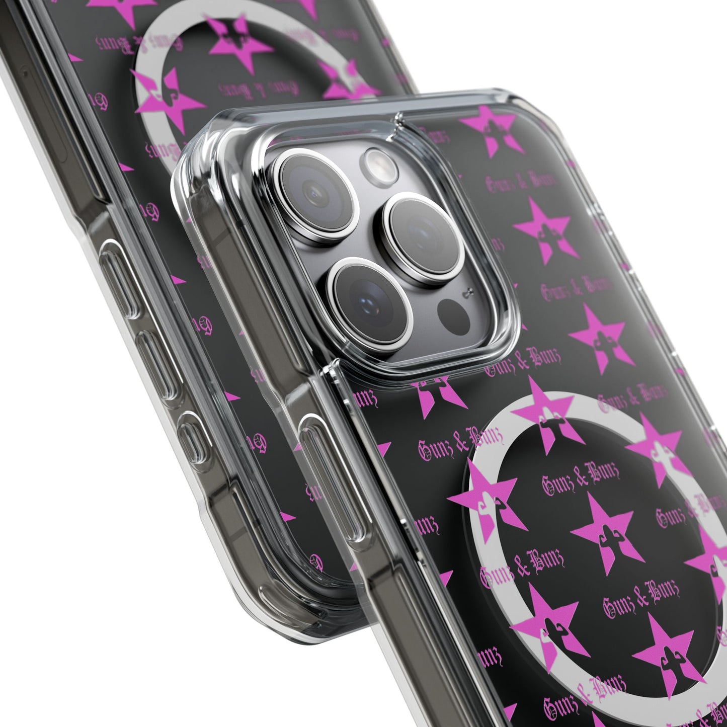 Gunz & Bunz Magnetic Clear Impact Phone Case - Bold Star Design, Perfect for Fitness Enthusiasts