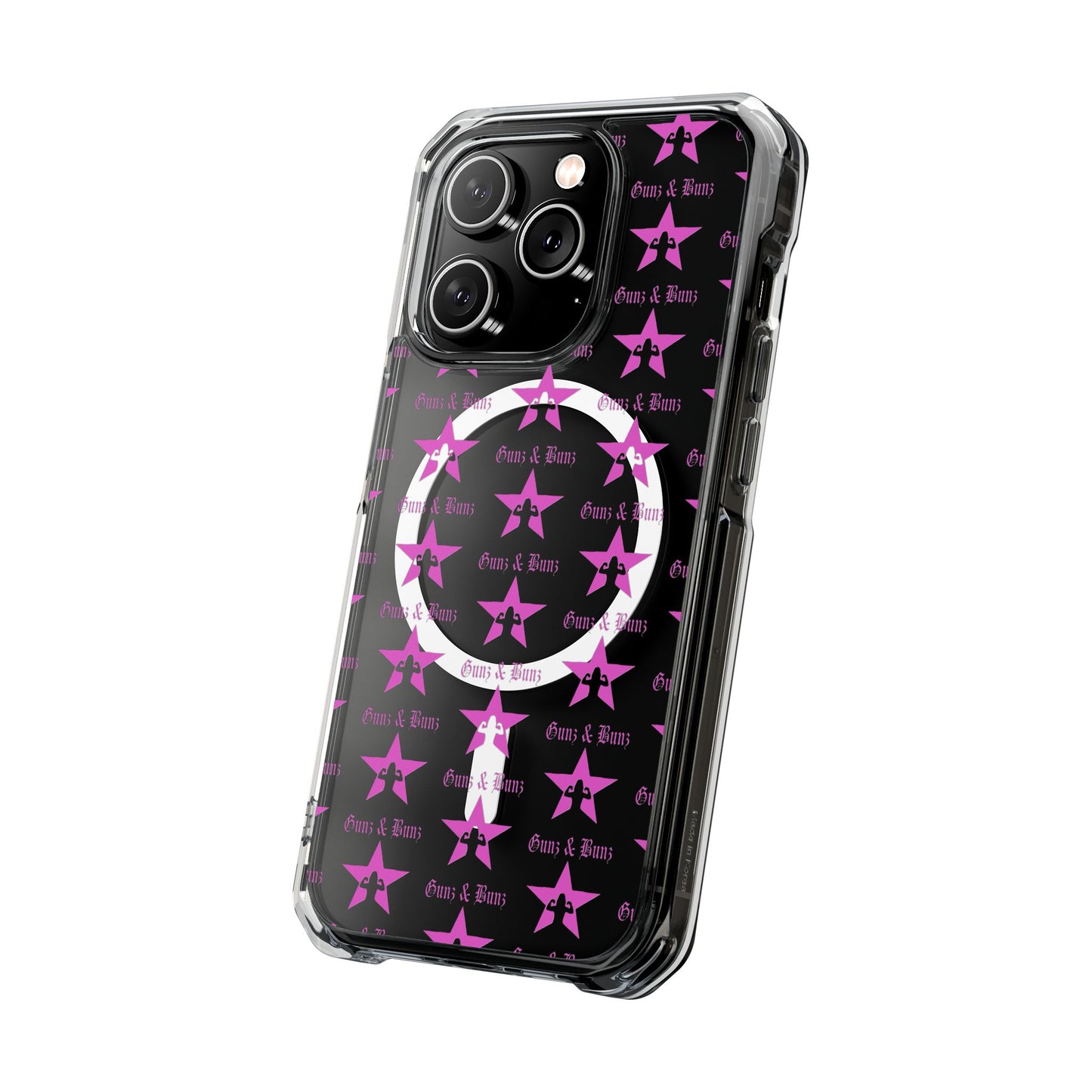 Gunz & Bunz Magnetic Clear Impact Phone Case - Bold Star Design, Perfect for Fitness Enthusiasts