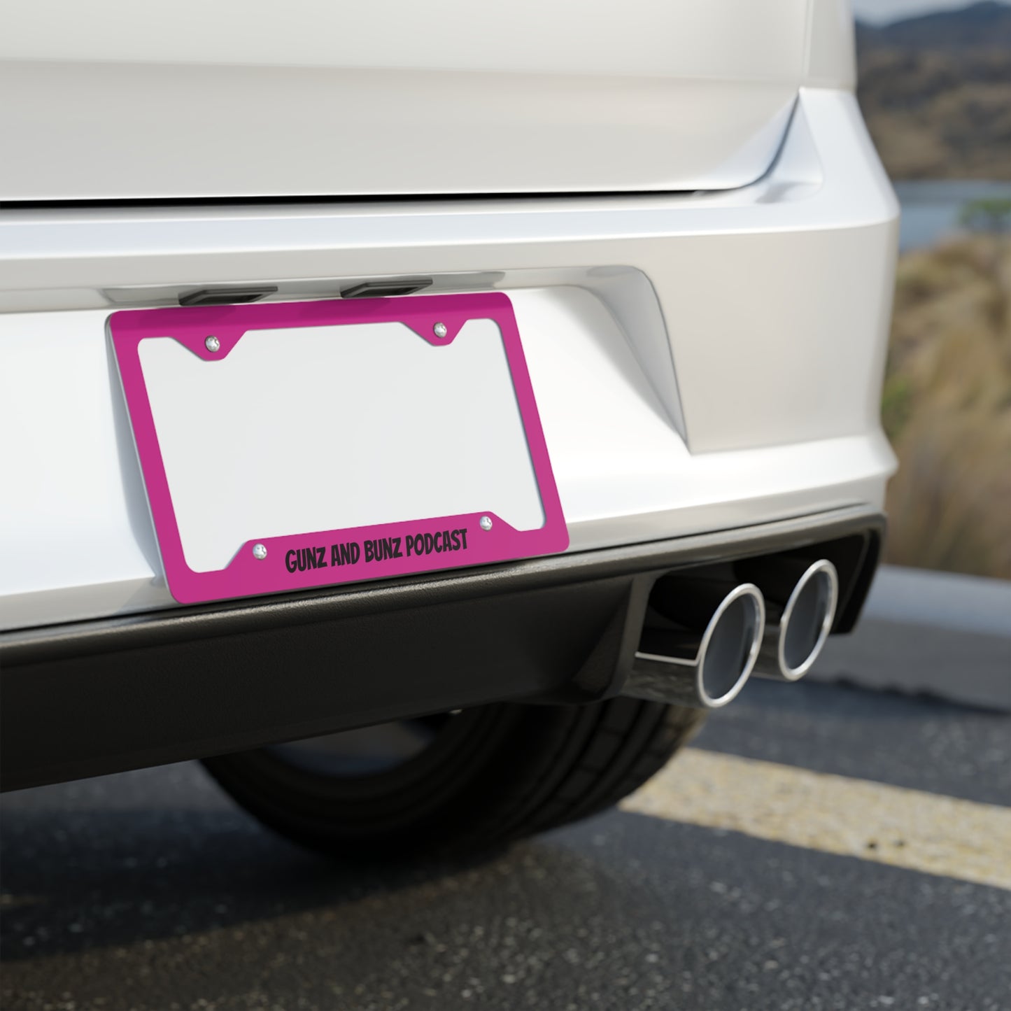 Metal License Plate Frame - Stylish Auto Accessory, Personalized Car Decor, Gift for Podcast Lovers, Customizable Frame