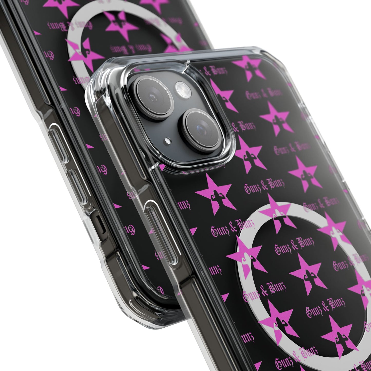 Gunz & Bunz Magnetic Clear Impact Phone Case - Bold Star Design, Perfect for Fitness Enthusiasts