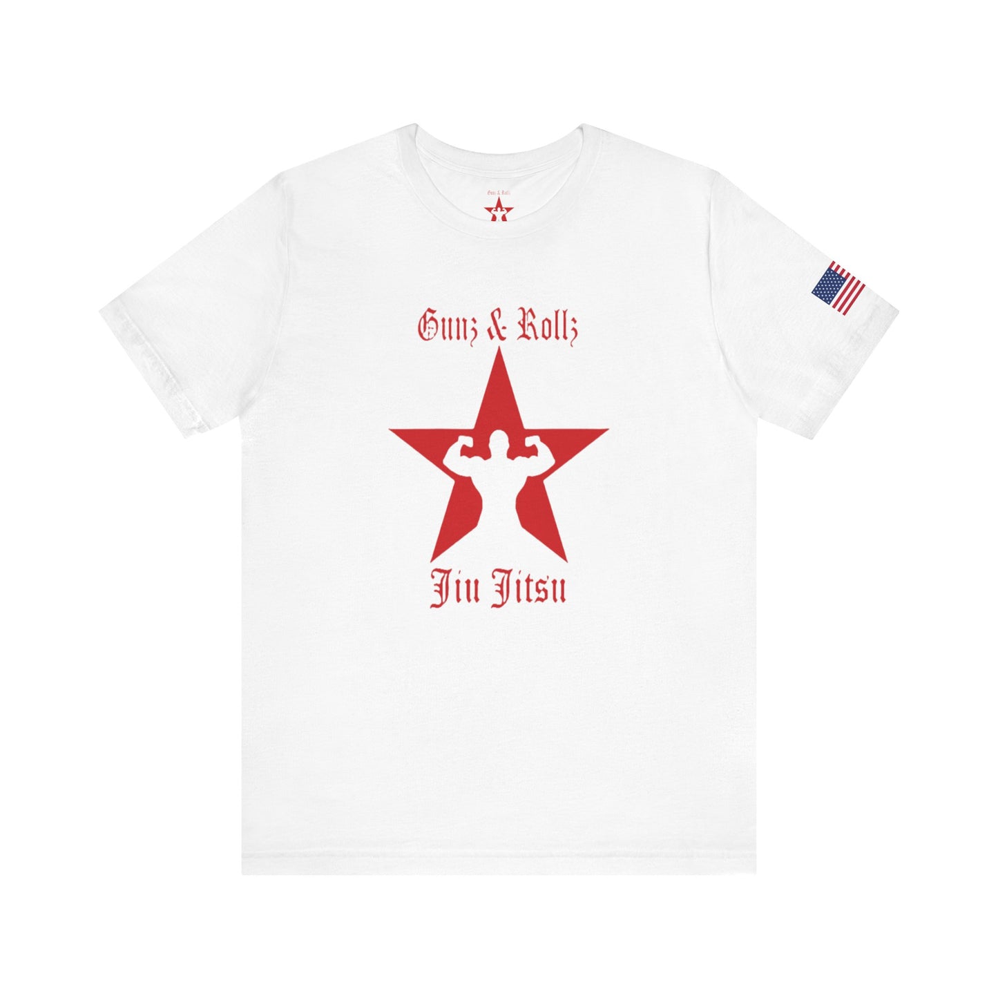 Gunz & Rollz Jiu Jitsu Tee – Unisex American Flag Jersey Shirt | Patriotic BJJ Graphic T-Shirt