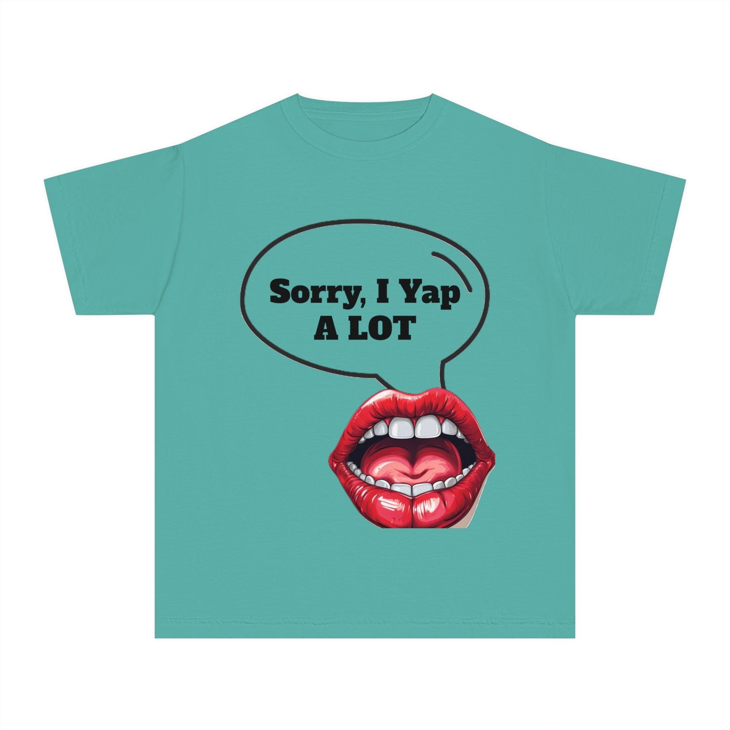 Youth “Sorry, I Yap A LOT” T-Shirt – Funny Graphic Tee for Talkative Kids | Soft Midweight Cotton Shirt