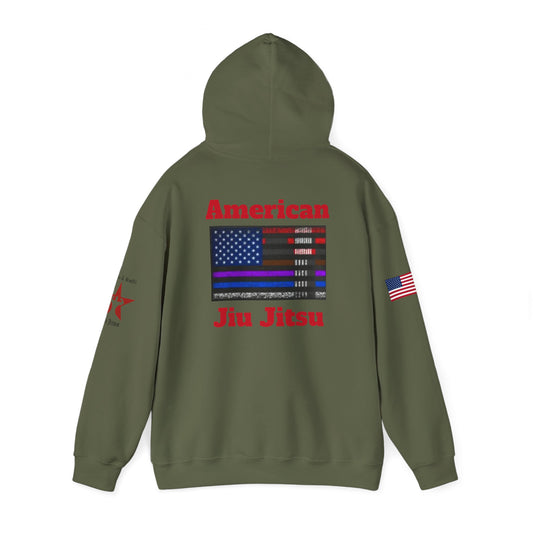 American Jiu Jitsu Unisex Hoodie – Patriotic Flag Sweatshirt for Everyday Comfort