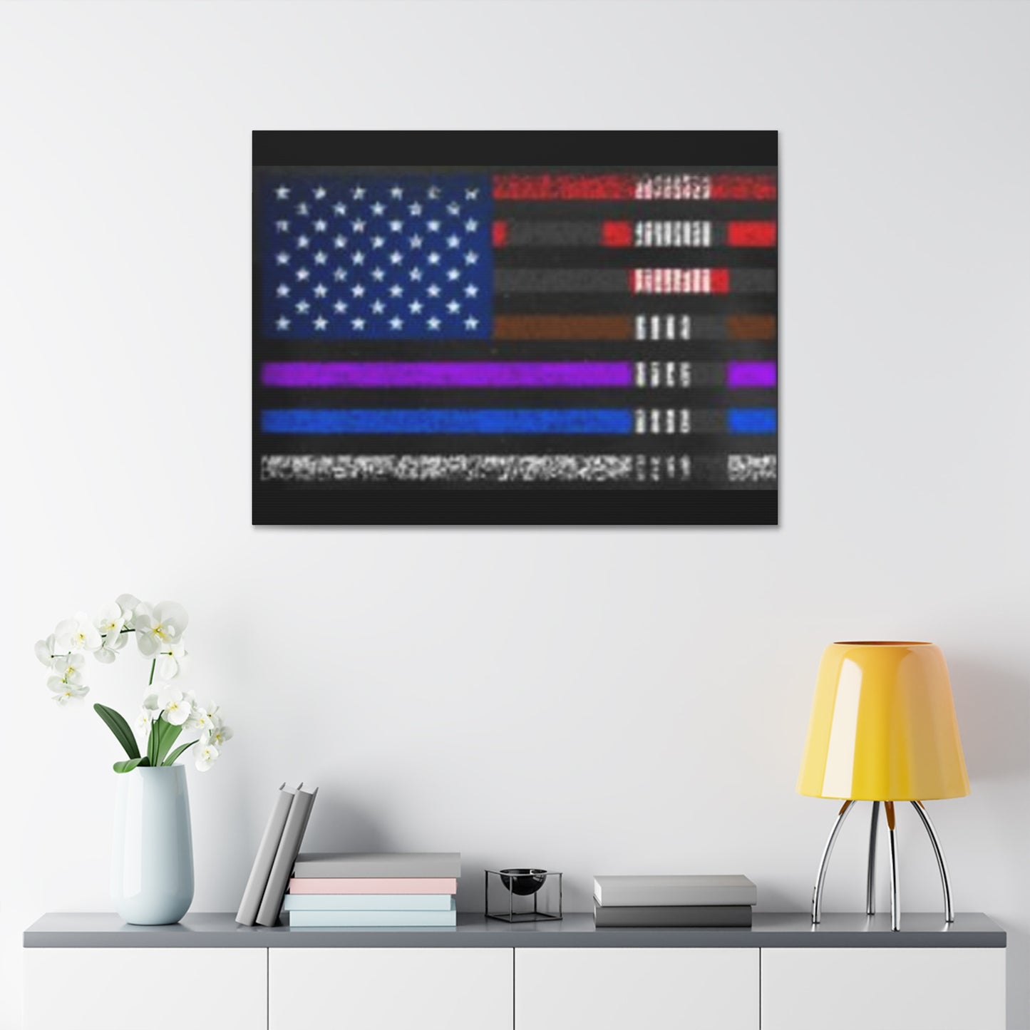 Patriotic Jiu Jitsu Canvas Wall Art – Distressed American Flag Decor | Martial Arts Home & Gym Accent