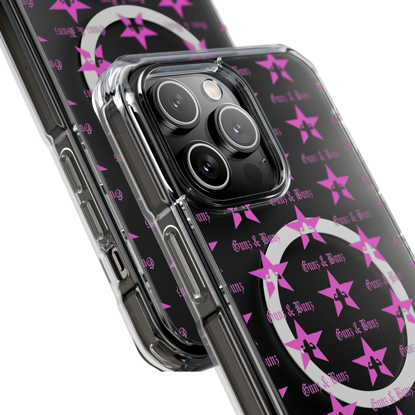 Gunz & Bunz Magnetic Clear Impact Phone Case - Bold Star Design, Perfect for Fitness Enthusiasts