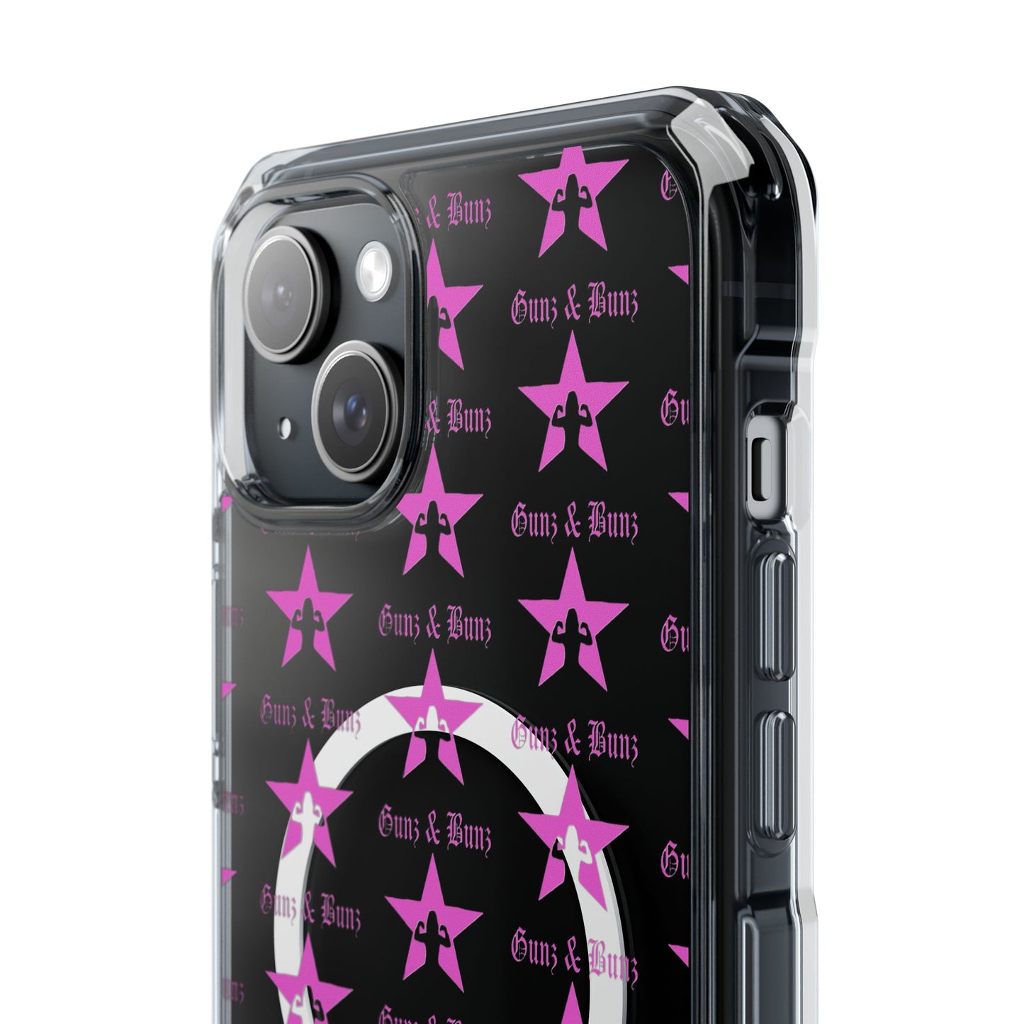 Gunz & Bunz Magnetic Clear Impact Phone Case - Bold Star Design, Perfect for Fitness Enthusiasts