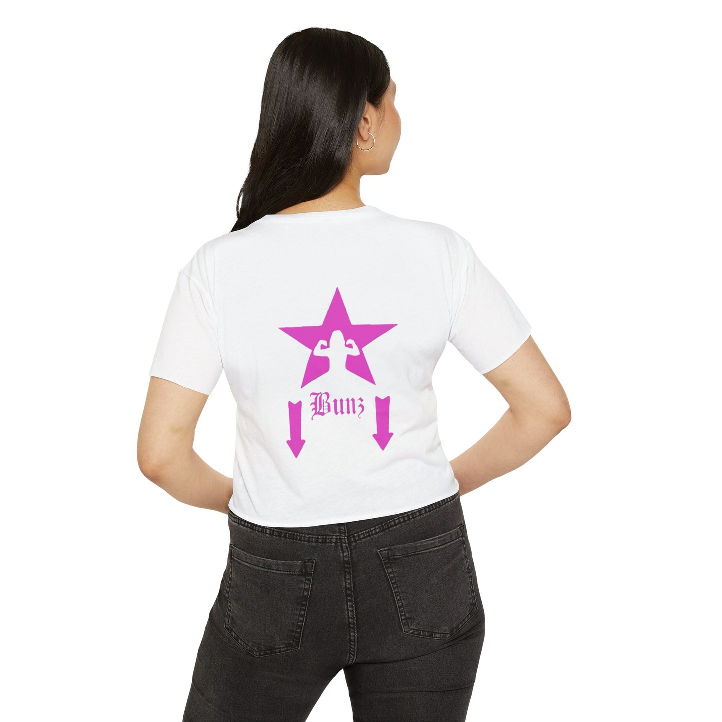 Women’s Pink Star Festival Crop Top – Trendy Music Lover’s Shirt | Stylish Summer Concert & Party Tee