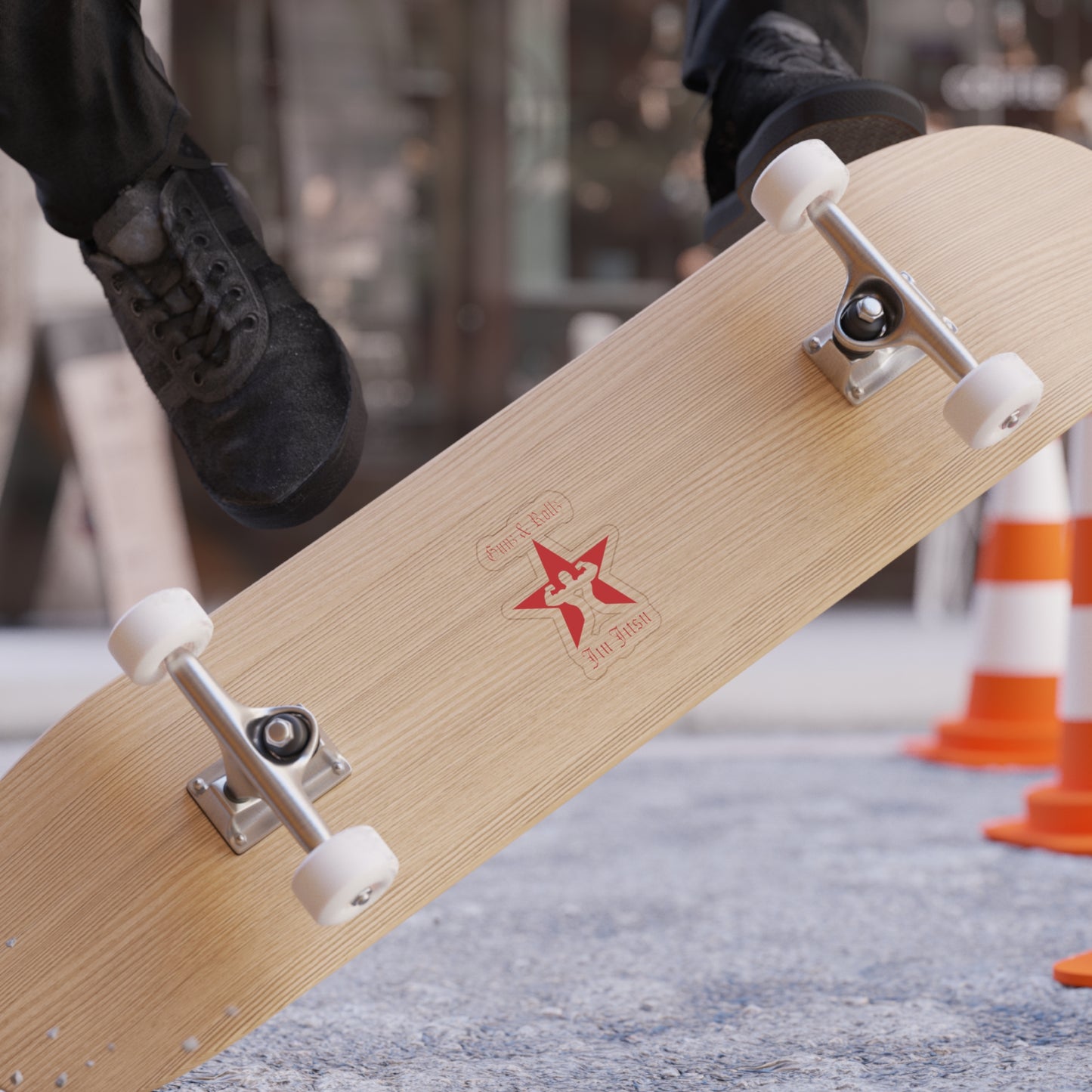 Gunz & Rollz Jiu Jitsu Sticker – Transparent Die-Cut Outdoor Decal for BJJ Fans | Car, Water Bottle & Gym Gear