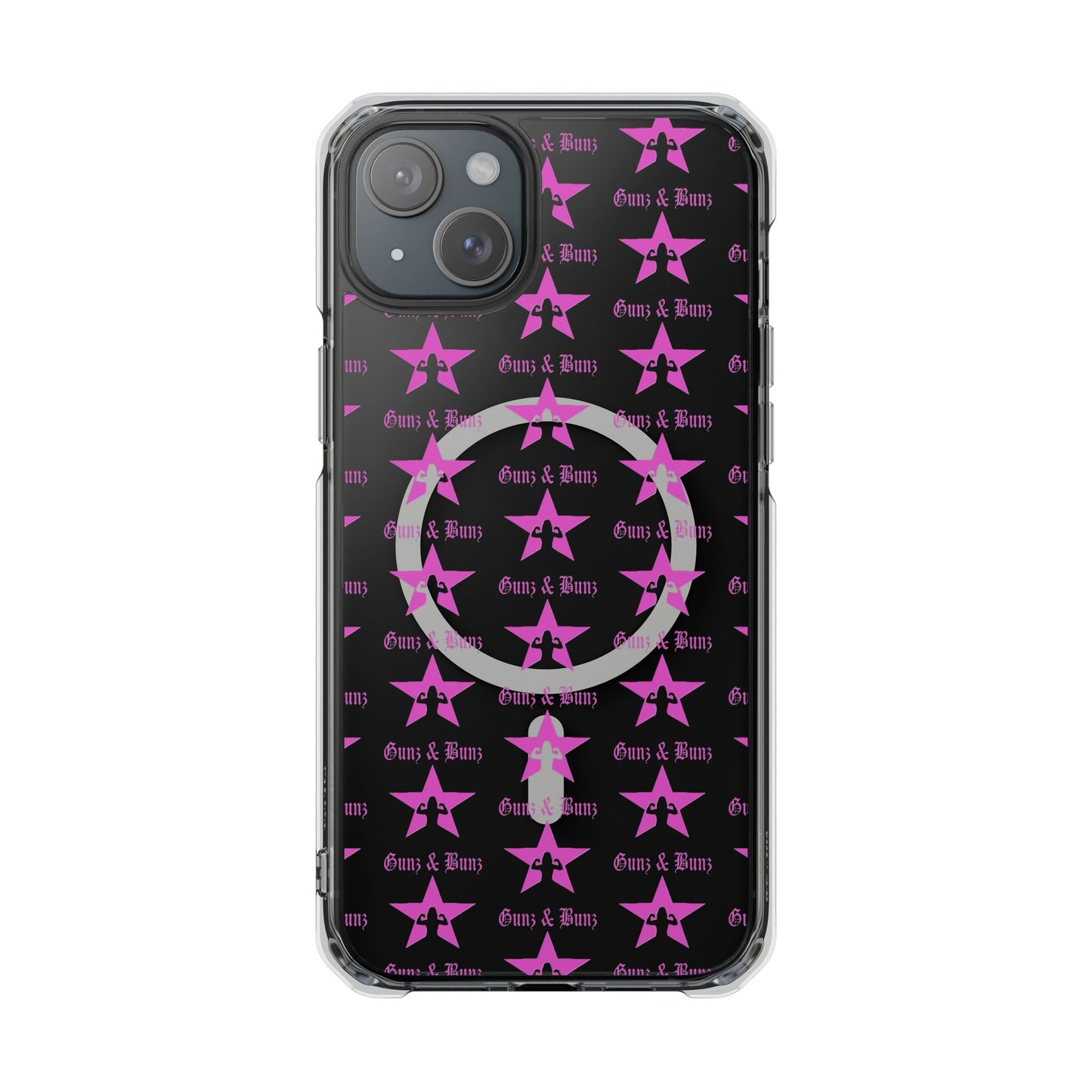 Gunz & Bunz Magnetic Clear Impact Phone Case - Bold Star Design, Perfect for Fitness Enthusiasts