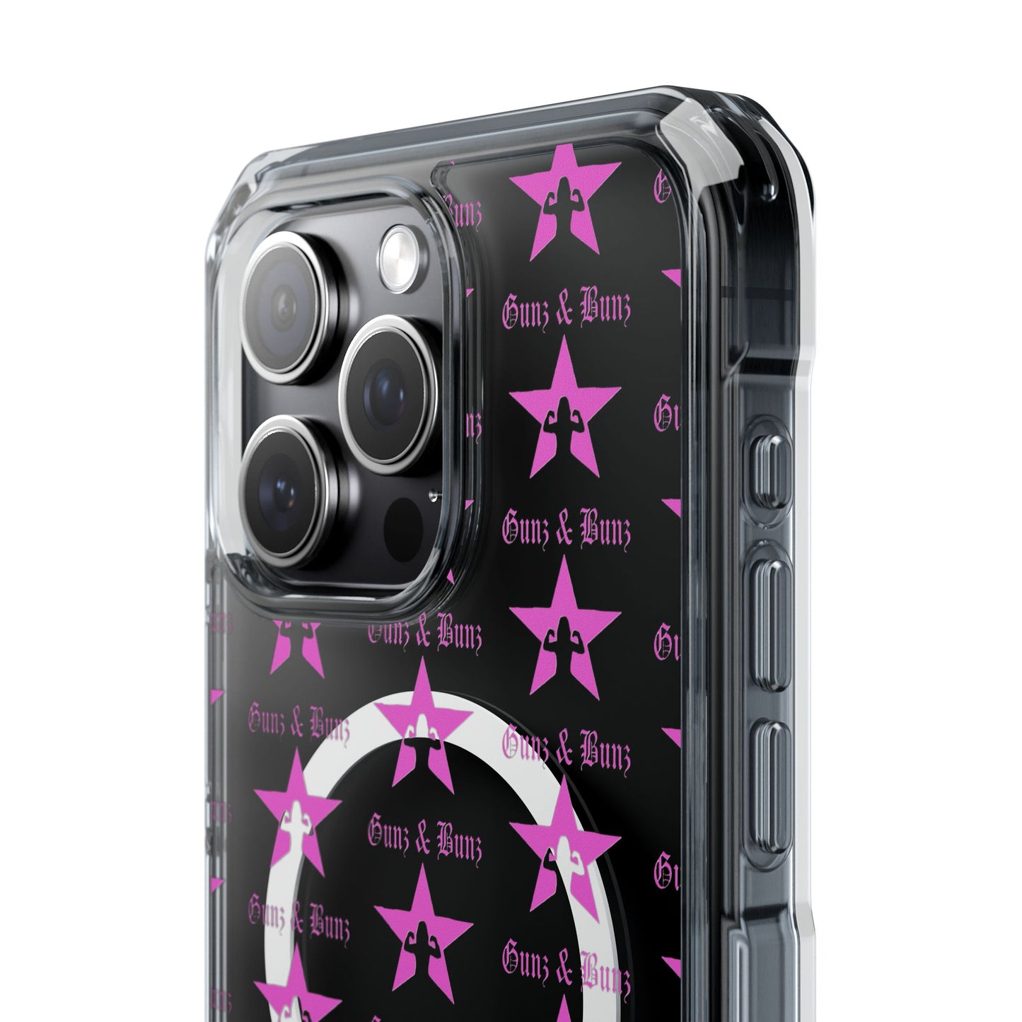 Gunz & Bunz Magnetic Clear Impact Phone Case - Bold Star Design, Perfect for Fitness Enthusiasts
